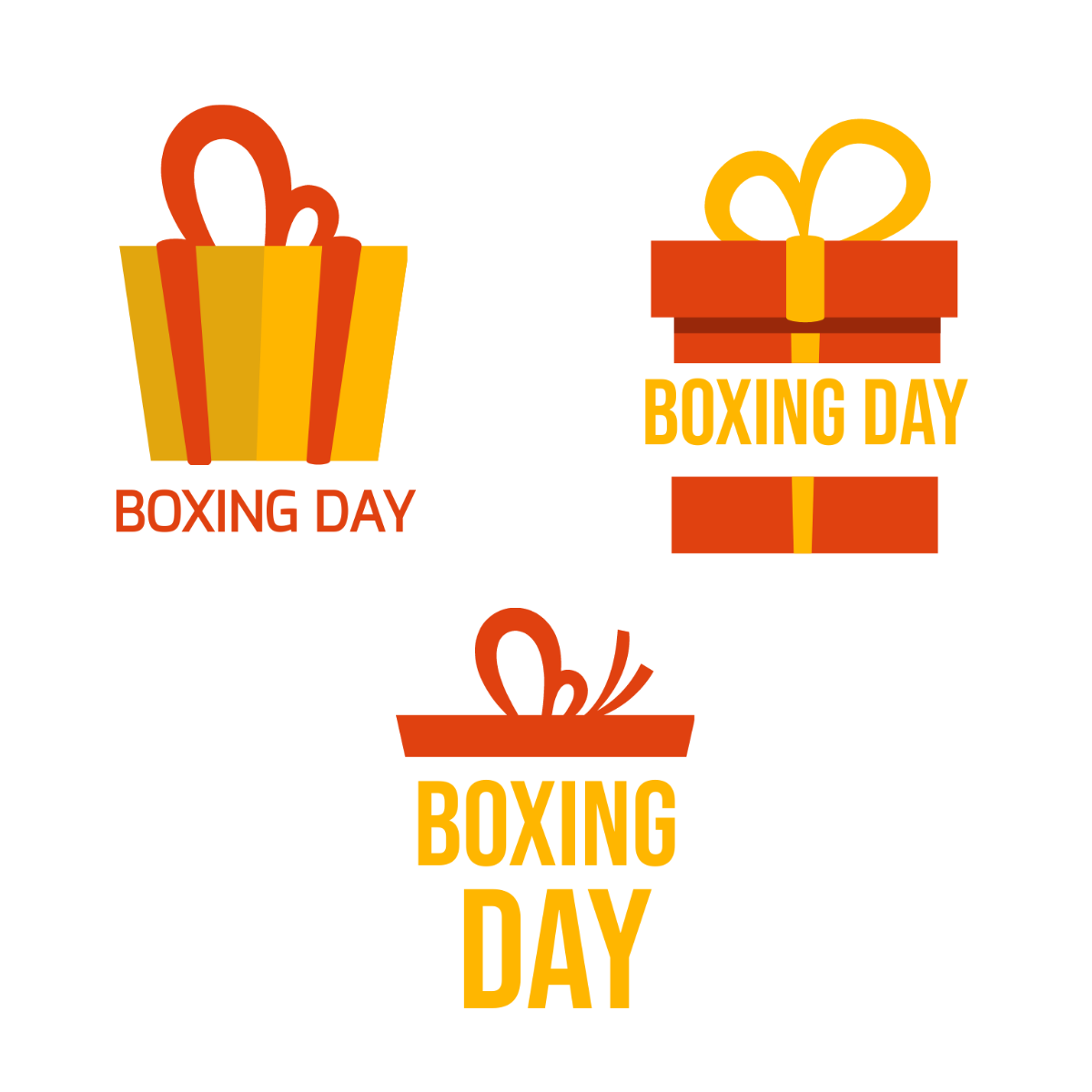Boxing Day Logo Clipart Template