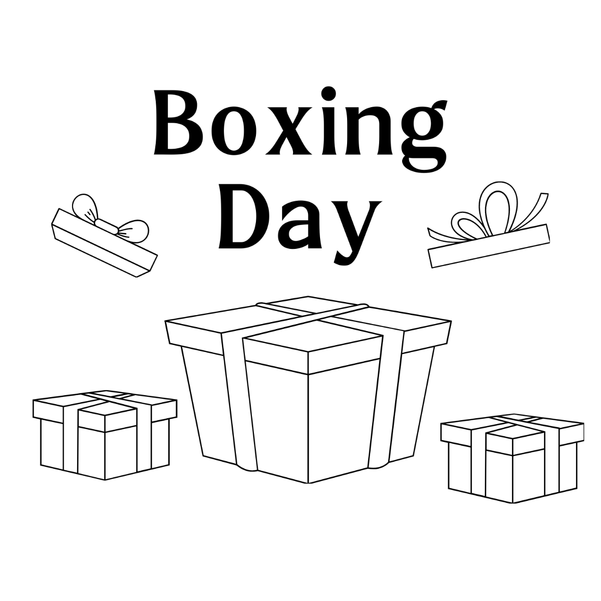 Boxing Day Drawing Template