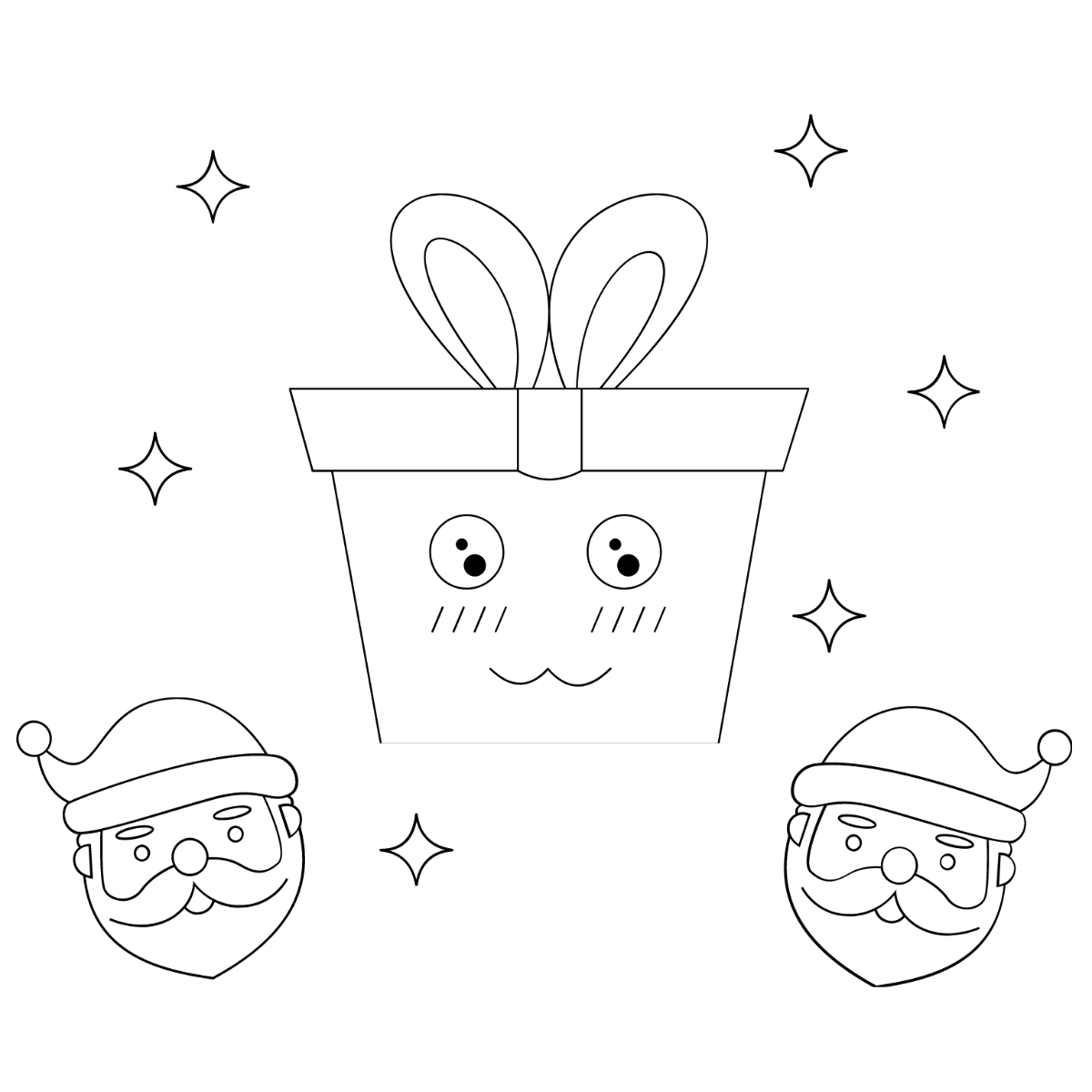 Cute Boxing Day Drawing Template