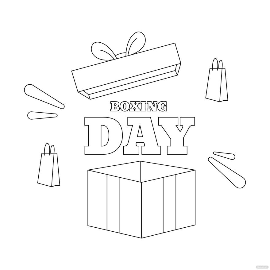 Free Boxing Day Color Drawing in Illustrator, PSD, EPS, SVG, JPG, PNG