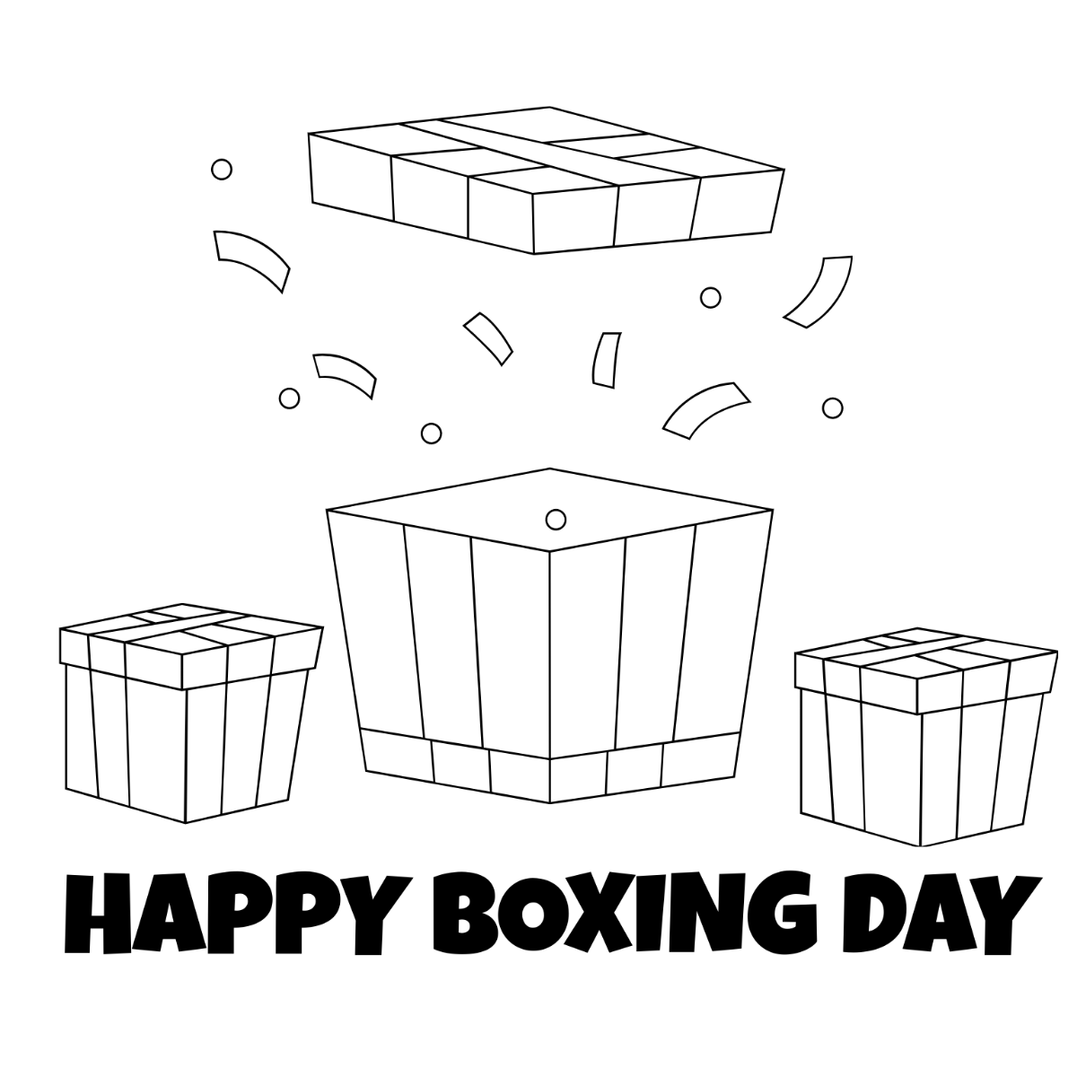 Boxing Day Image Drawing Template