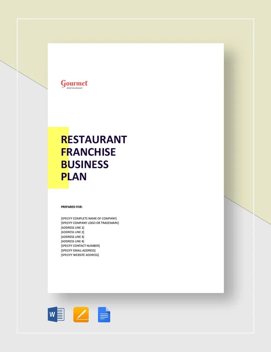 Restaurant Franchise Business Plan Template