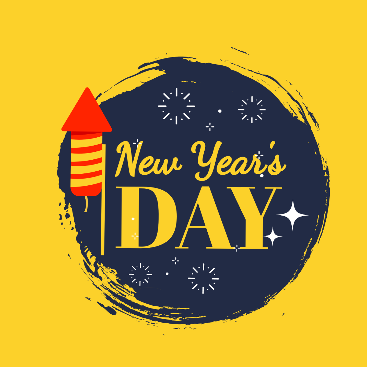 New Year's Day Logo Vector Template