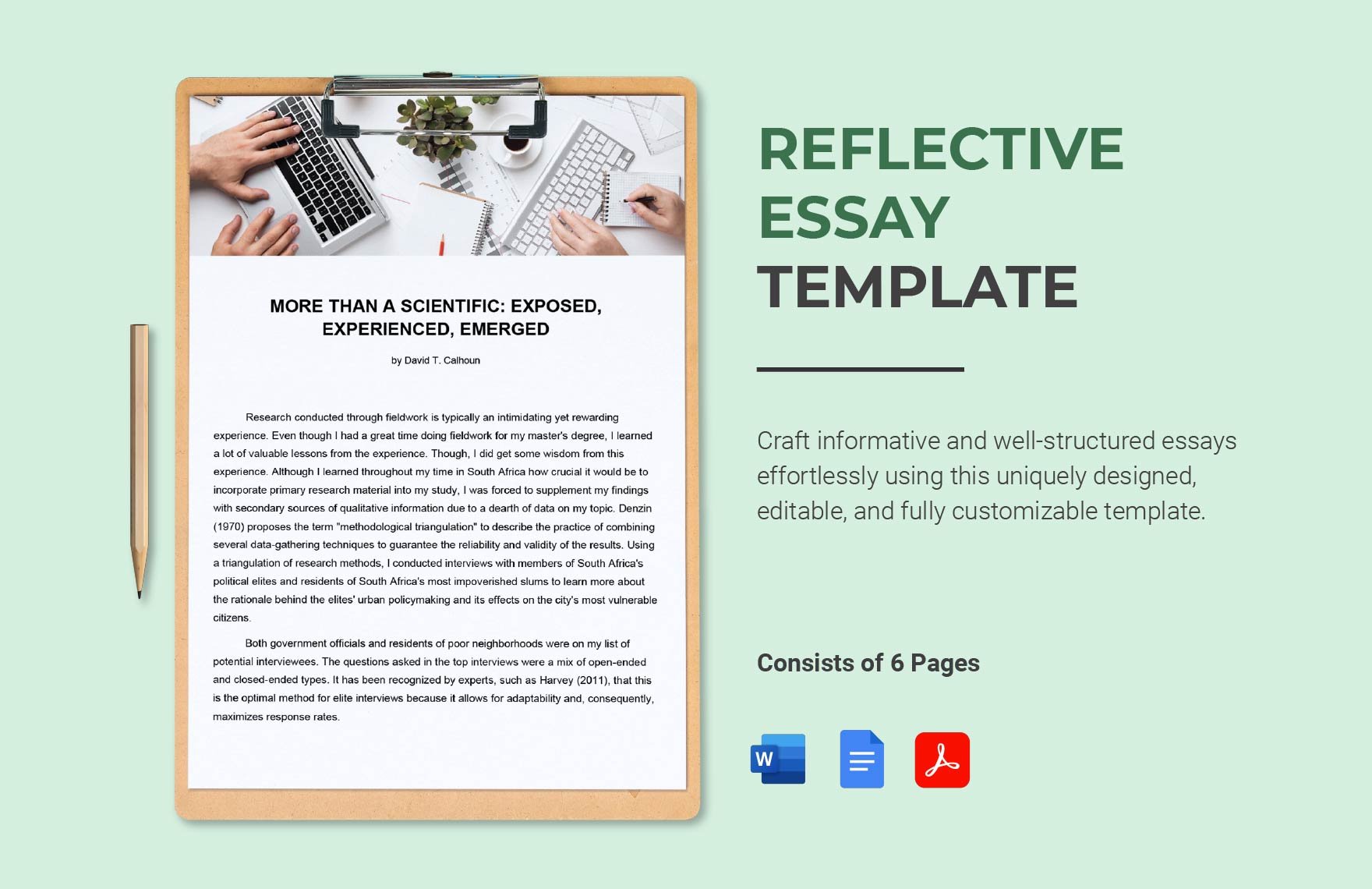 Reflective Essay Template in Word, Google Docs, PDF