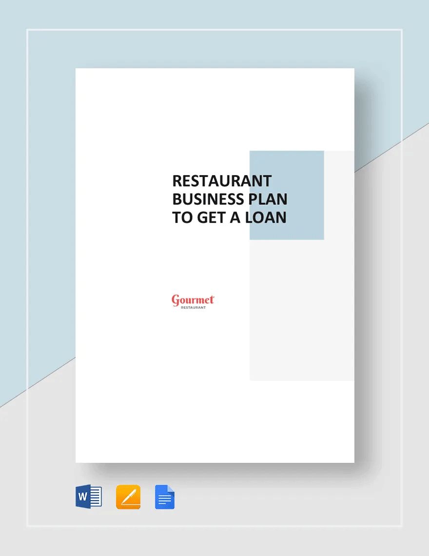 Restaurant Business Plan To Get A Loan Template