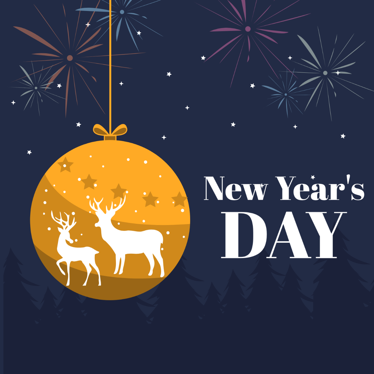 New Year's Day Symbol Vector Template