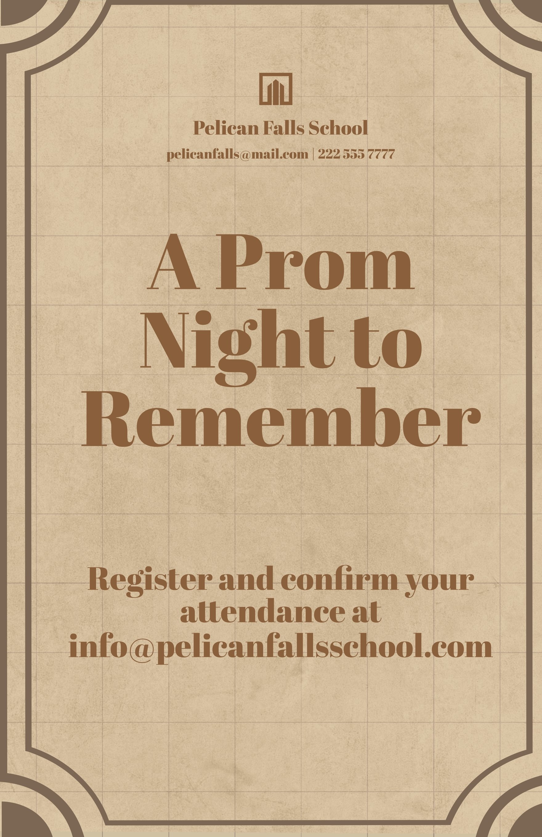 Free Vintage Prom Poster Template