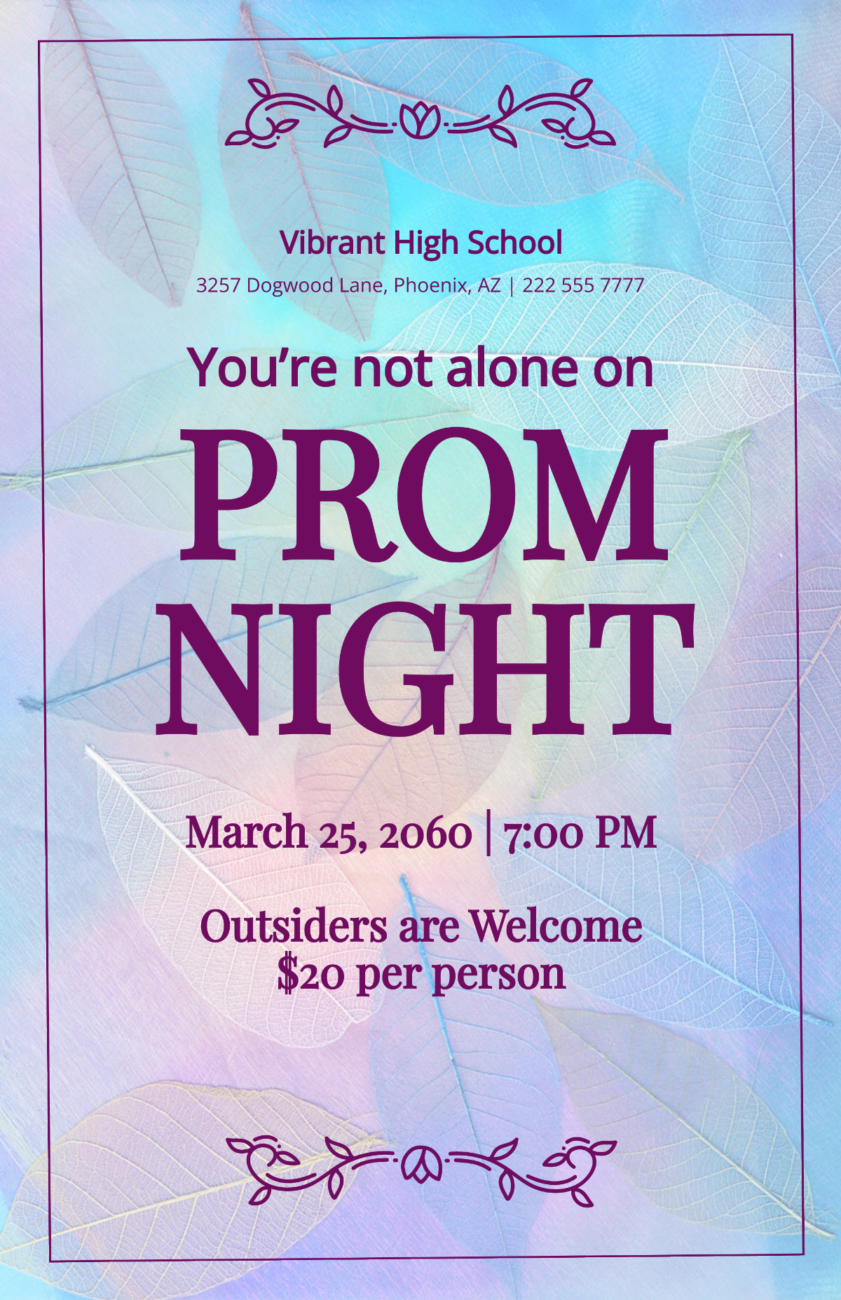 High School Prom Poster Template