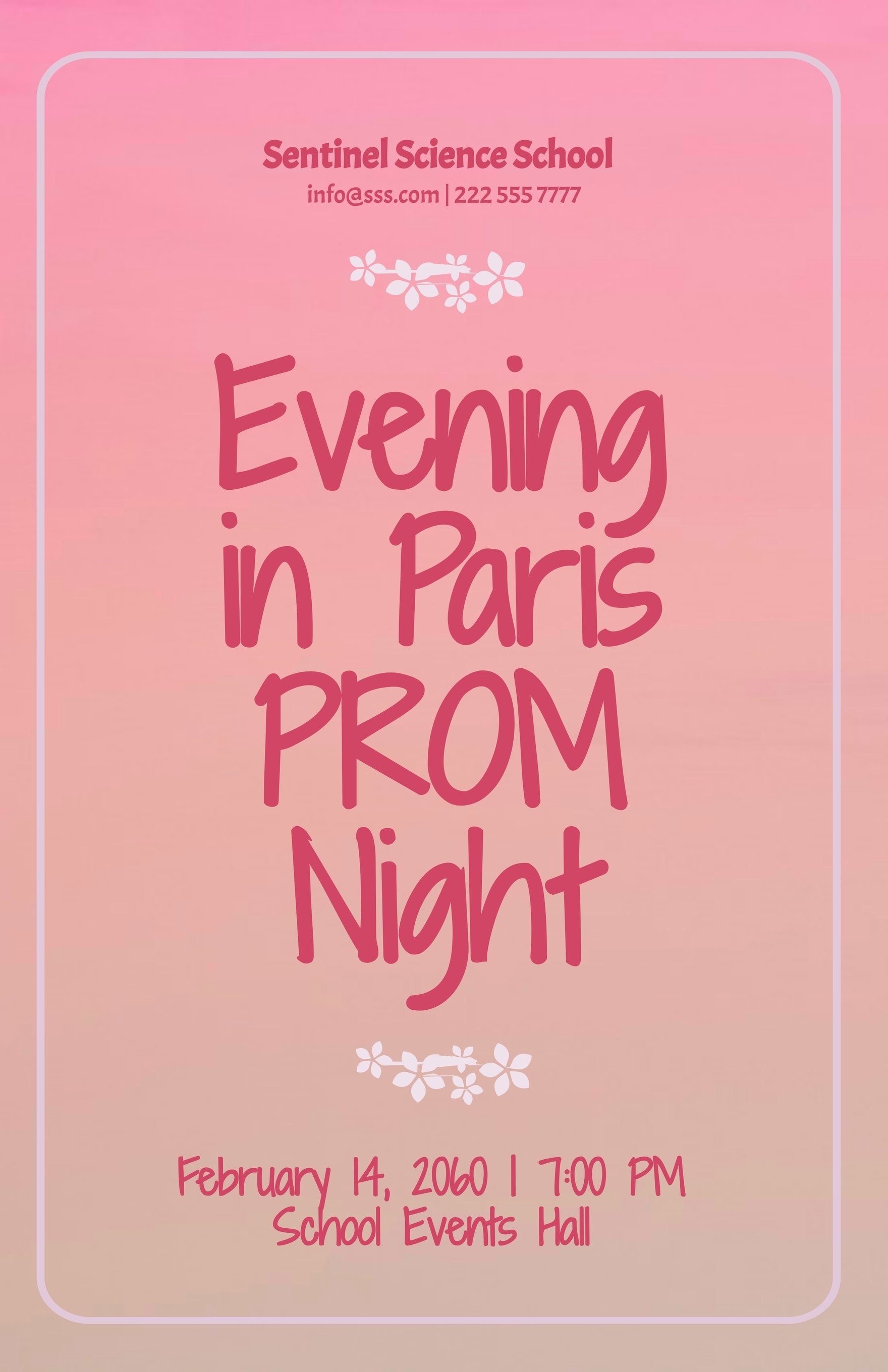 Free Simple Prom Poster Template