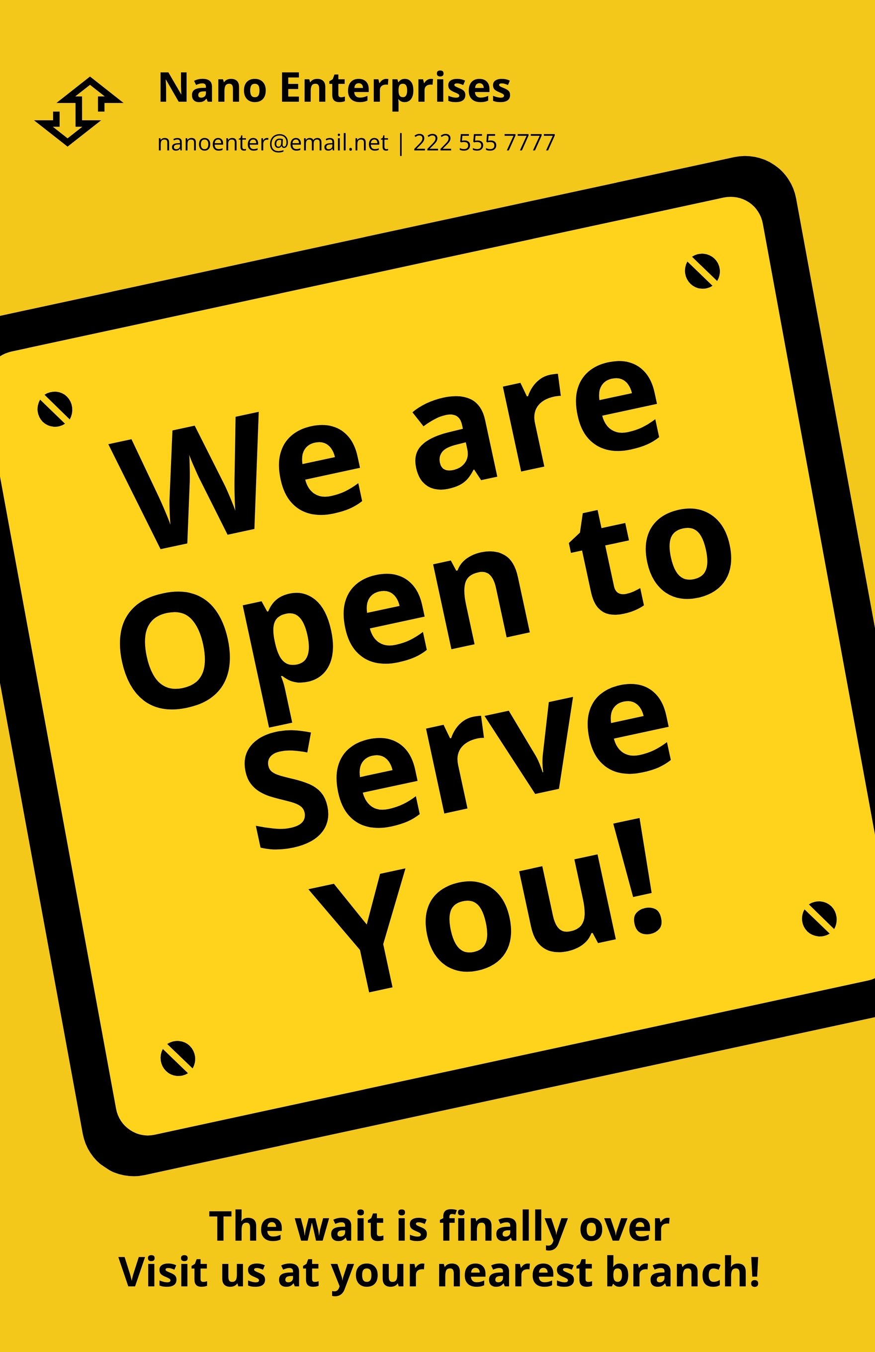 We are Open Sign Template