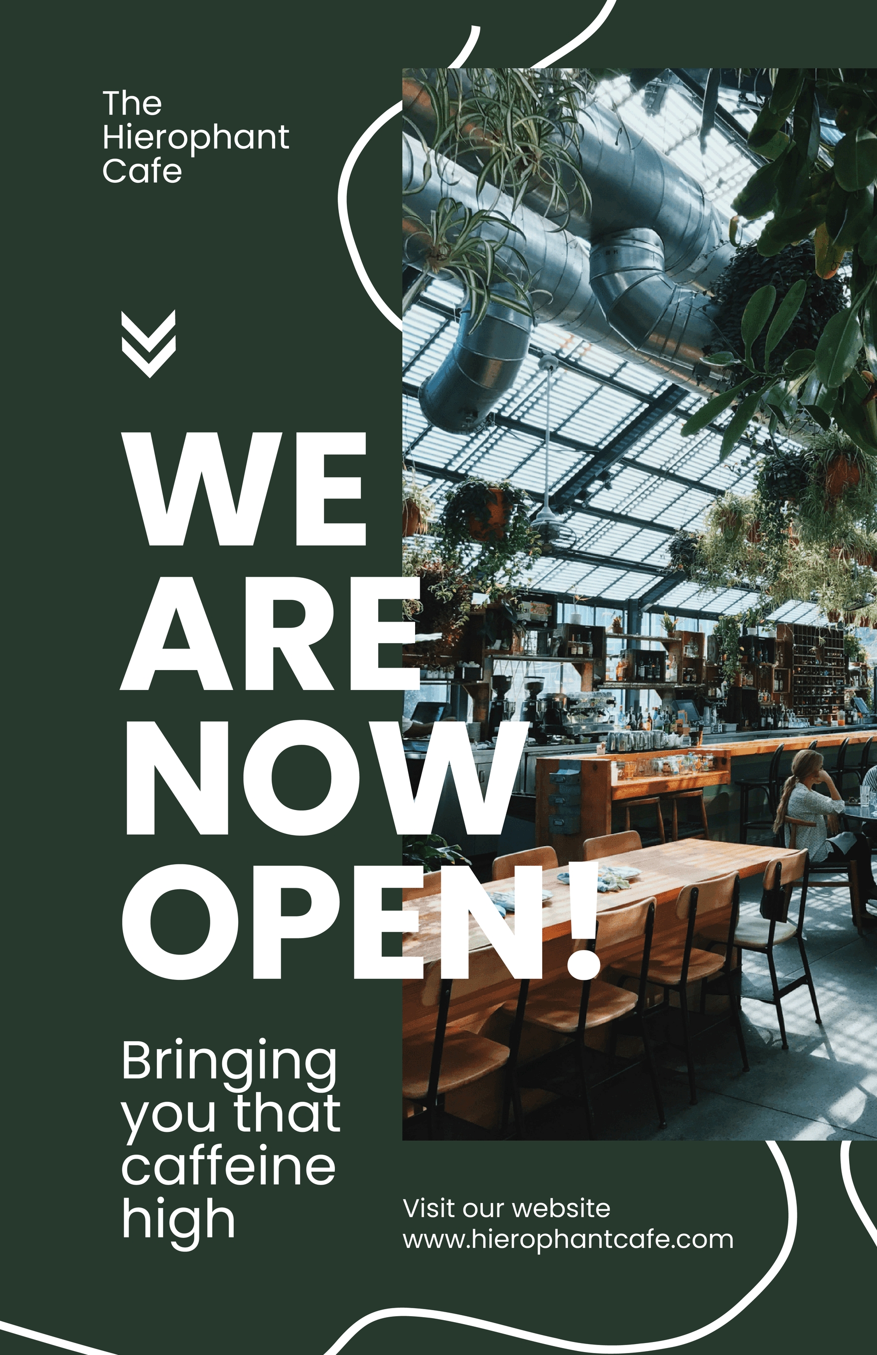 We Are Open Cafe Poster Template in Word, Illustrator, PSD, EPS, SVG, PNG, JPEG