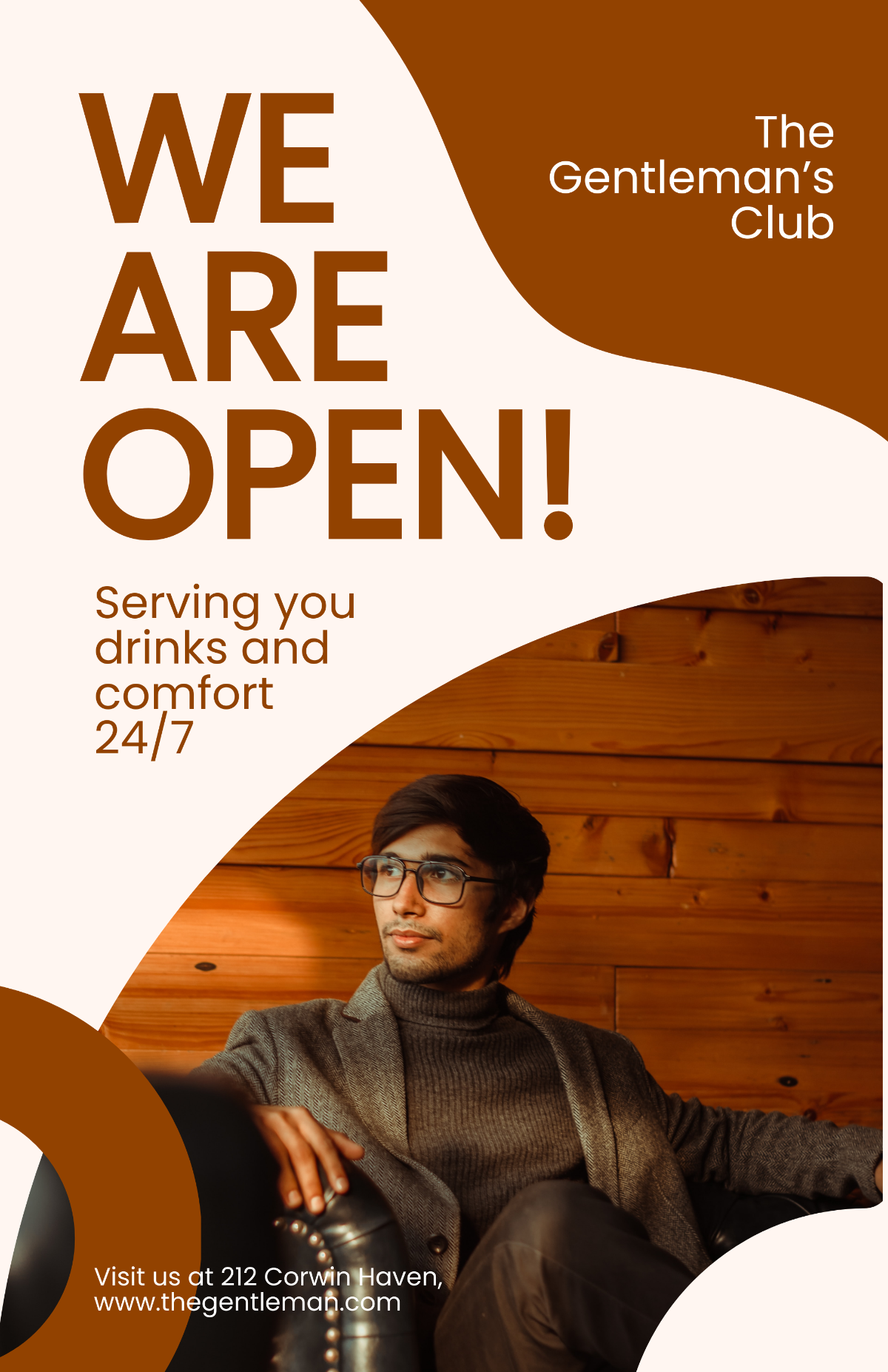 We Are Open Bar Poster Template - Edit Online & Download