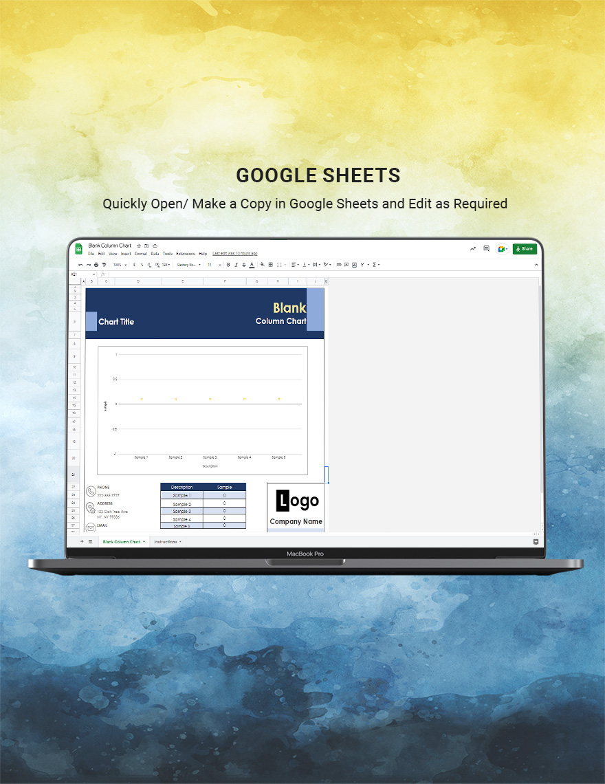 Blank Column Chart - Google Sheets, Excel | Template.net