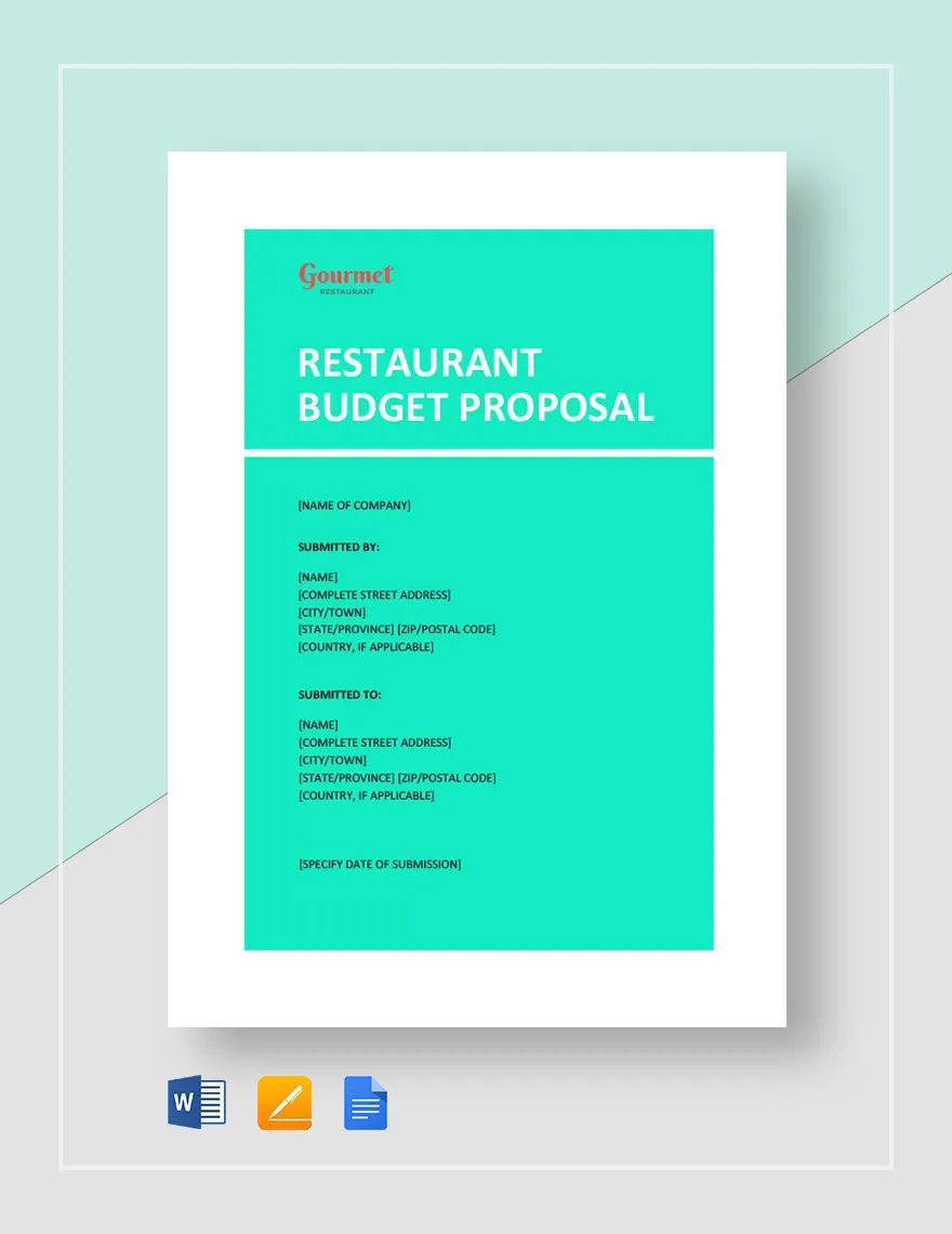 Restaurant Developing a Grant Proposal Template