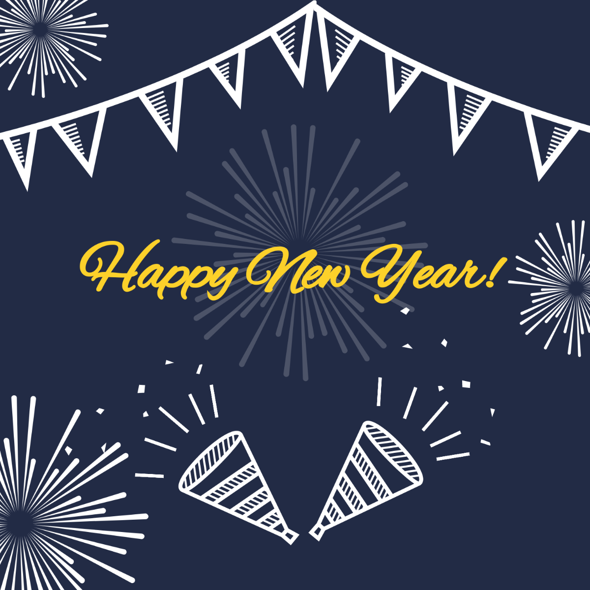 New Year's Day Sketch Vector Template