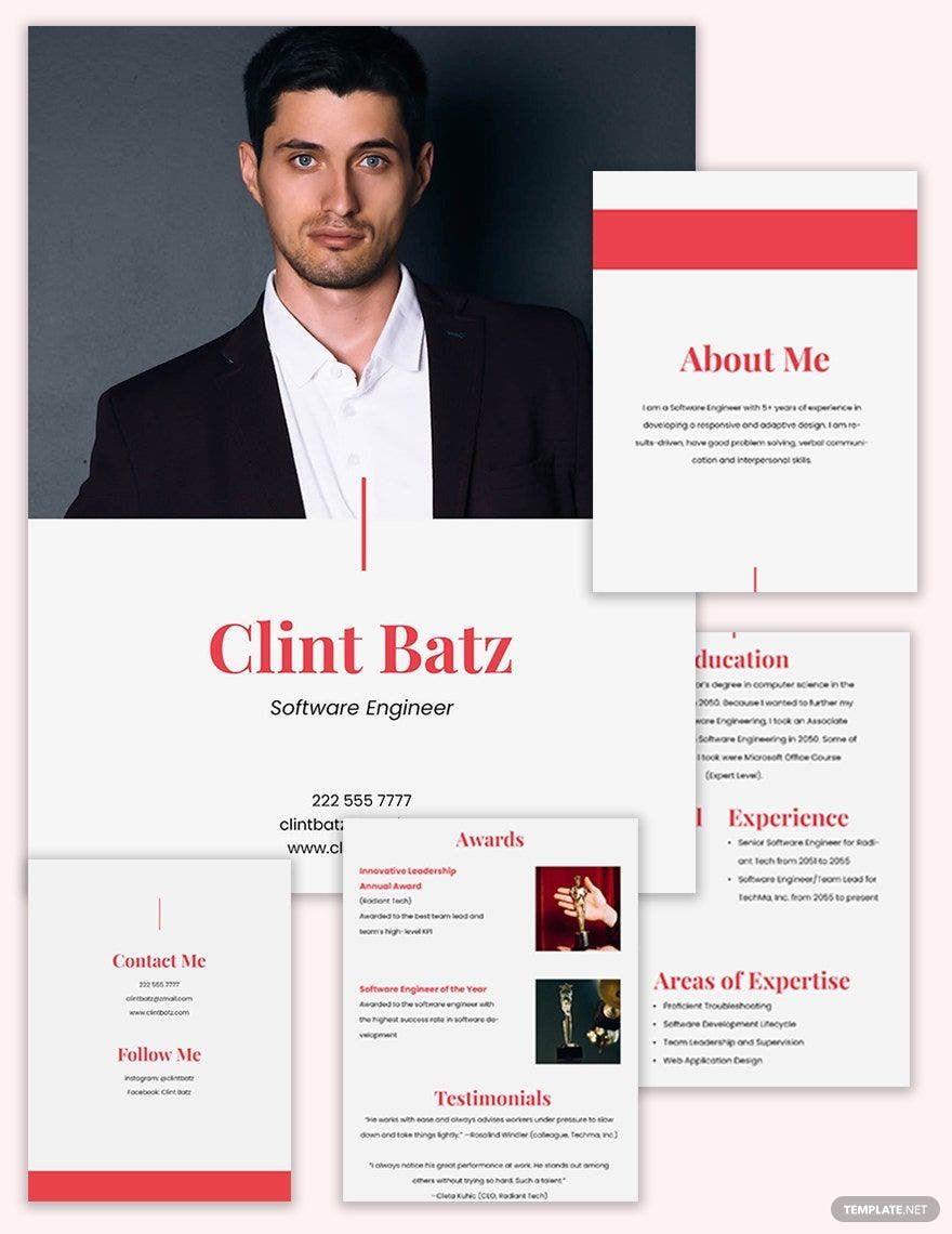 Tech Company Portfolio Template in Word, Google Docs, Illustrator, PSD, InDesign