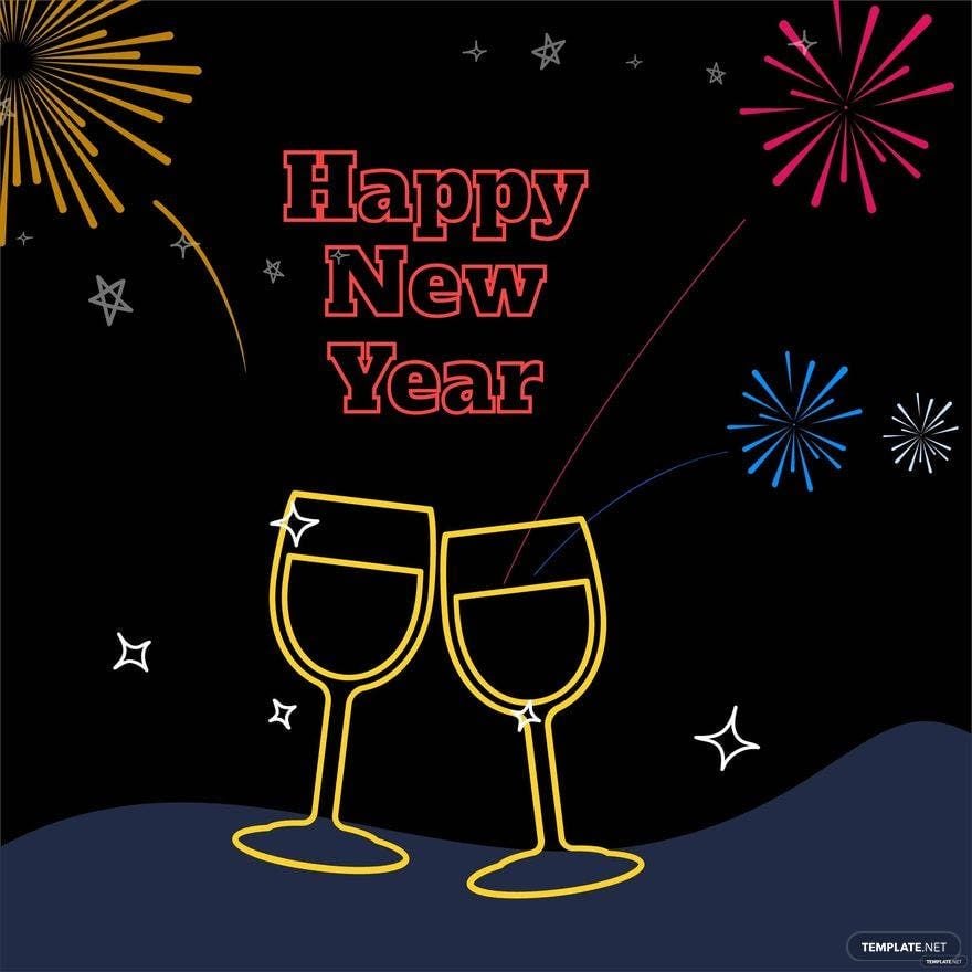 Free New Year's Day Drawing Vector in Illustrator, PSD, EPS, SVG, JPG, PNG