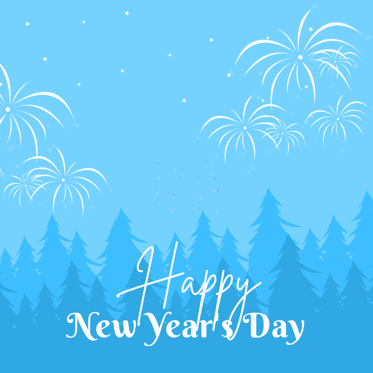Happy New Year's Day Illustration Template