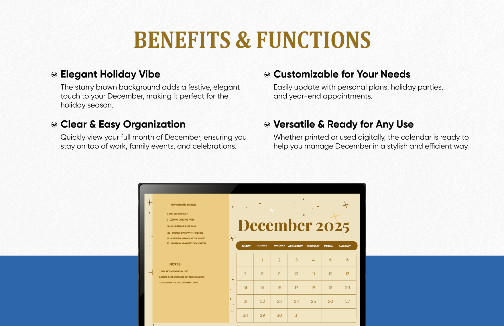 Fancy December 2025 Calendar