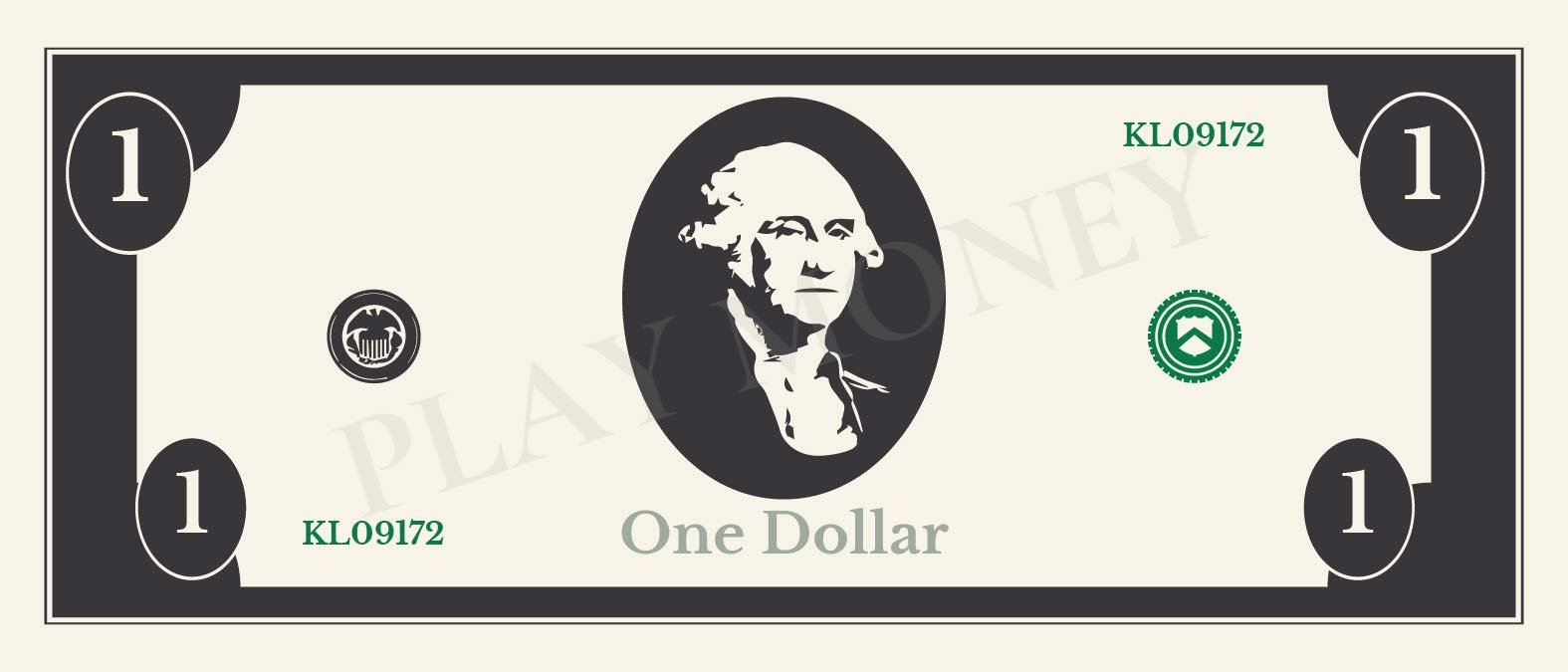 Blank 1 Dollar Bill Template