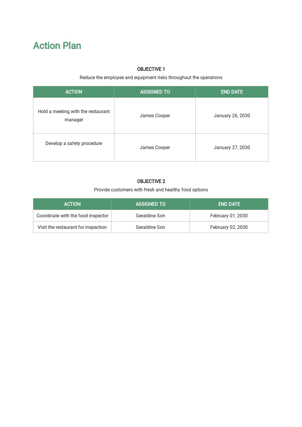 Restaurant Food Safety Plan Template Free PDF Google Docs Word 