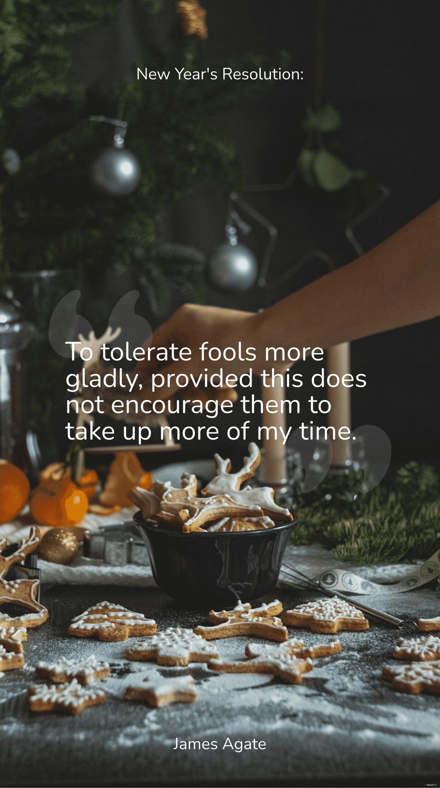 Free New Year's Resolution: To tolerate fools more gladly, provided this does not encourage them to take up more of my time.