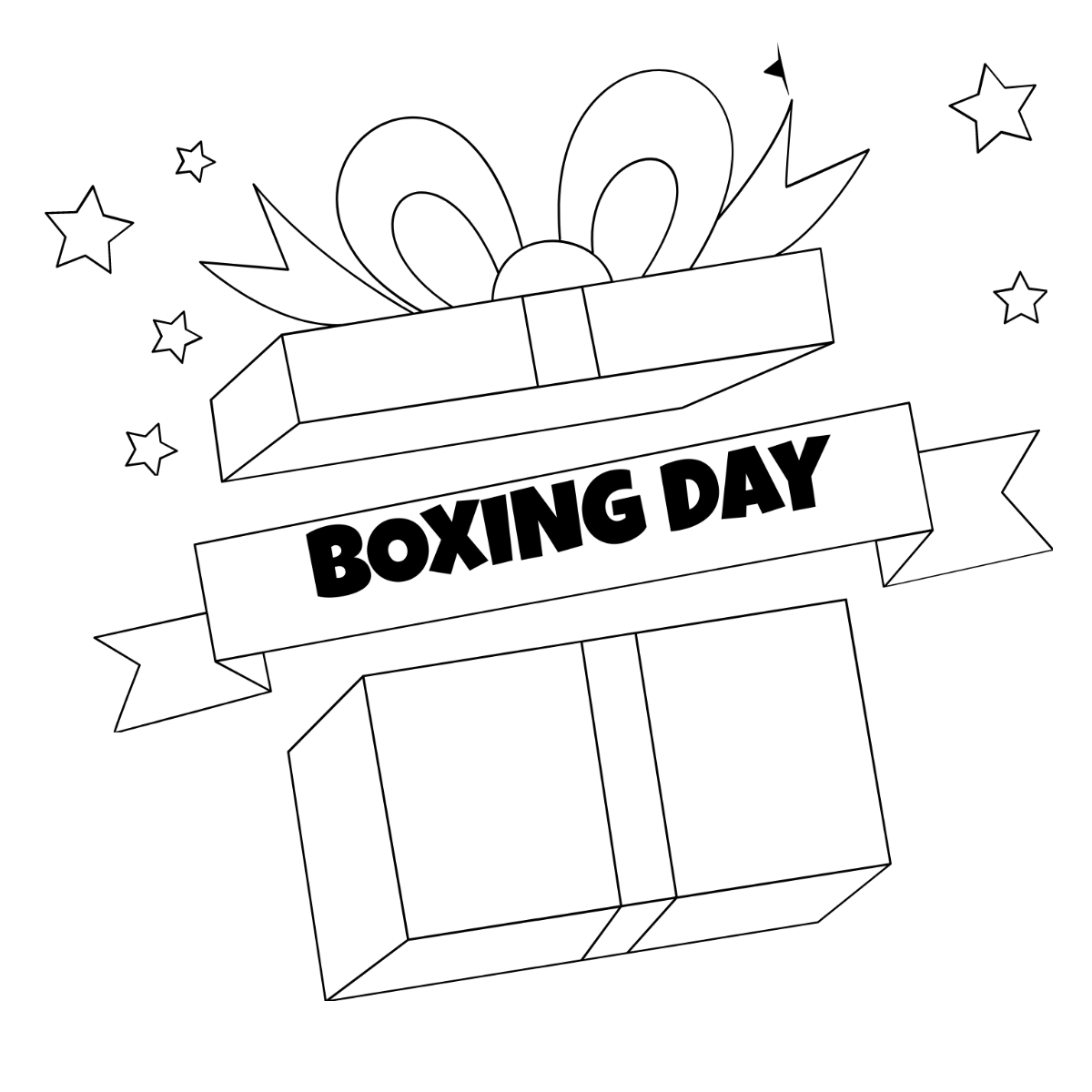 Free Easy Boxing Day Drawing Template