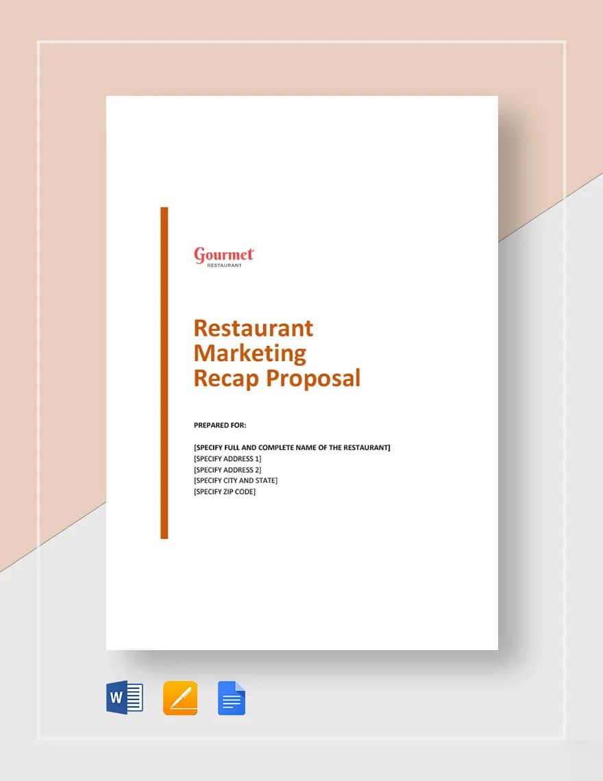 Restaurant Proposal Template in Word