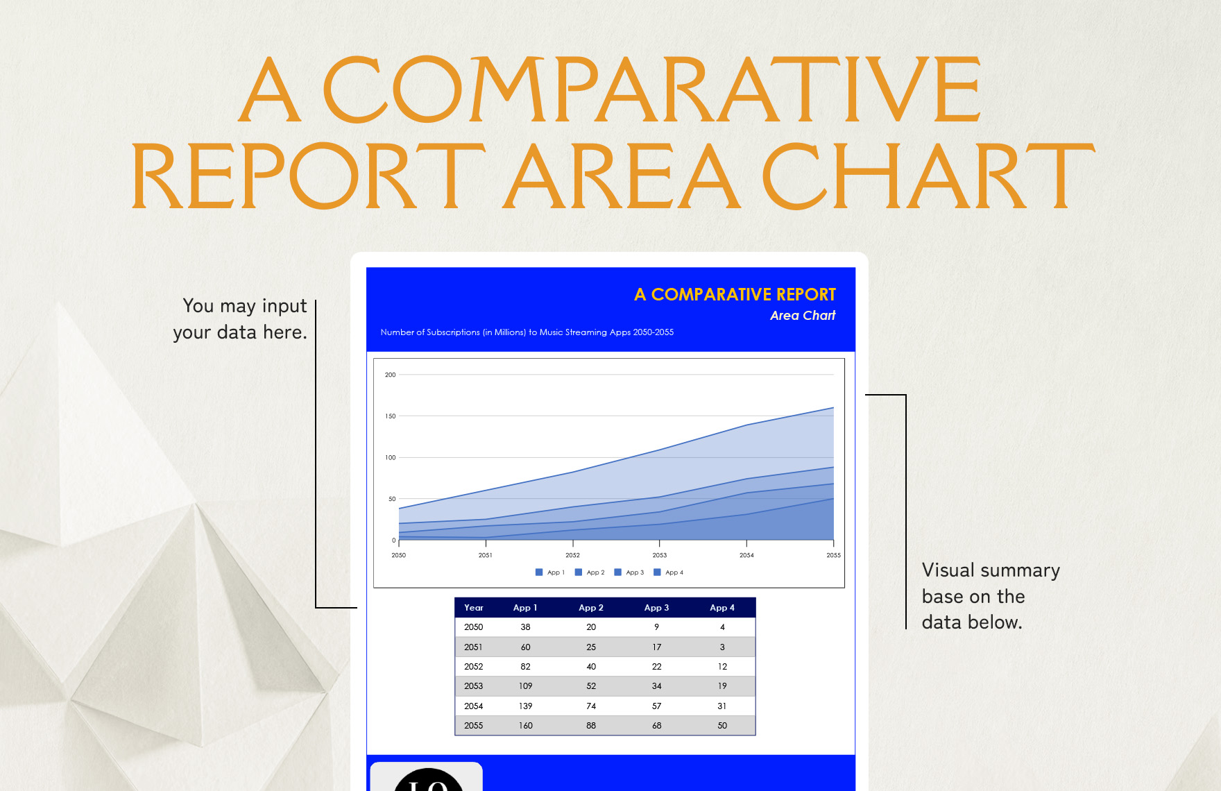 A Comparative Report Area Chart Template