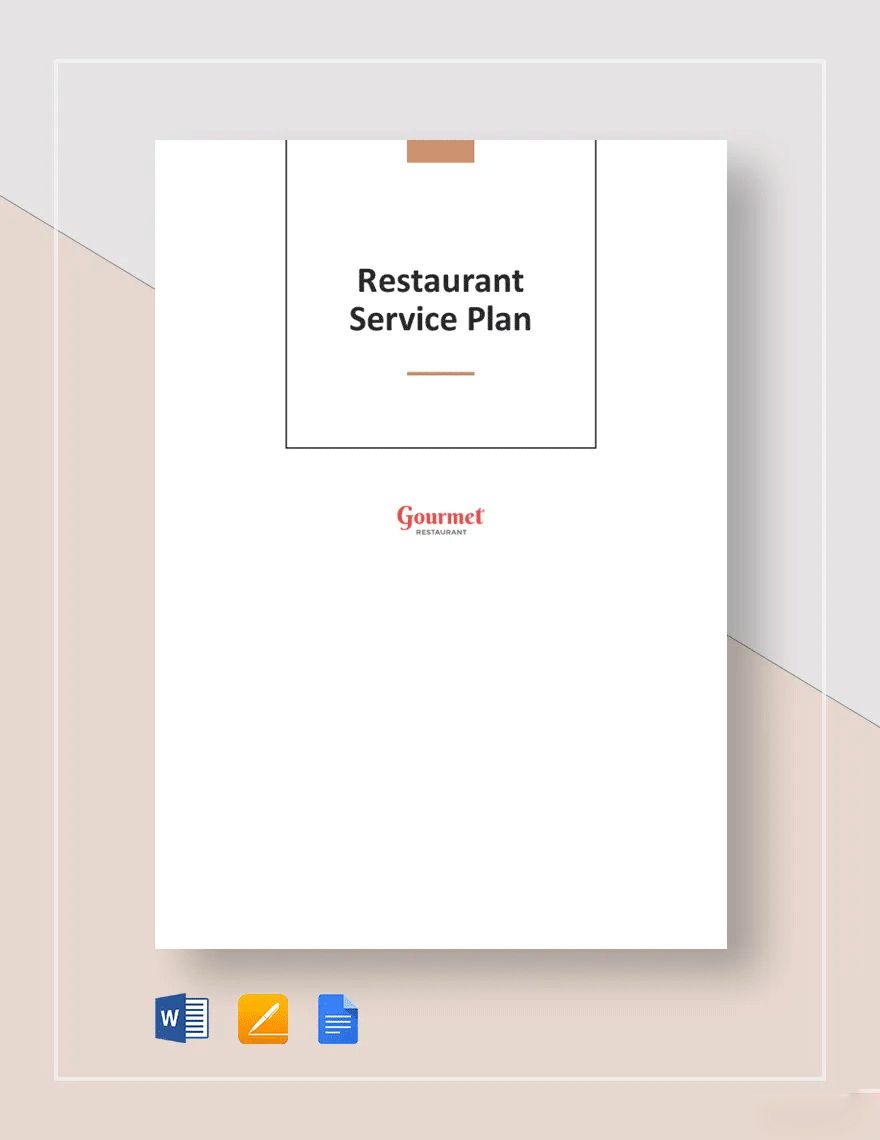Restaurant Service Plan Template