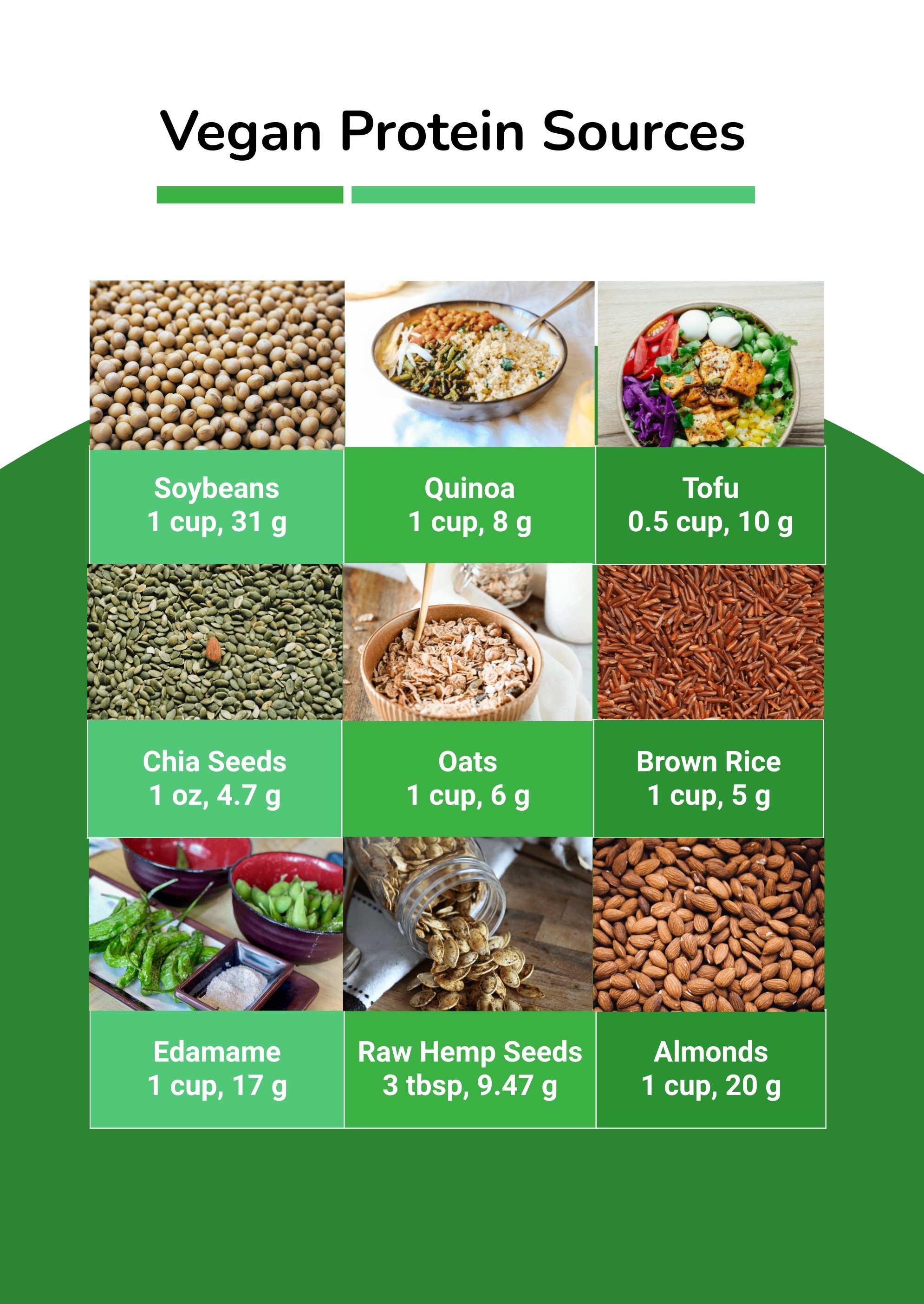 A Comprehensive Chart of Vegan Protein Sources