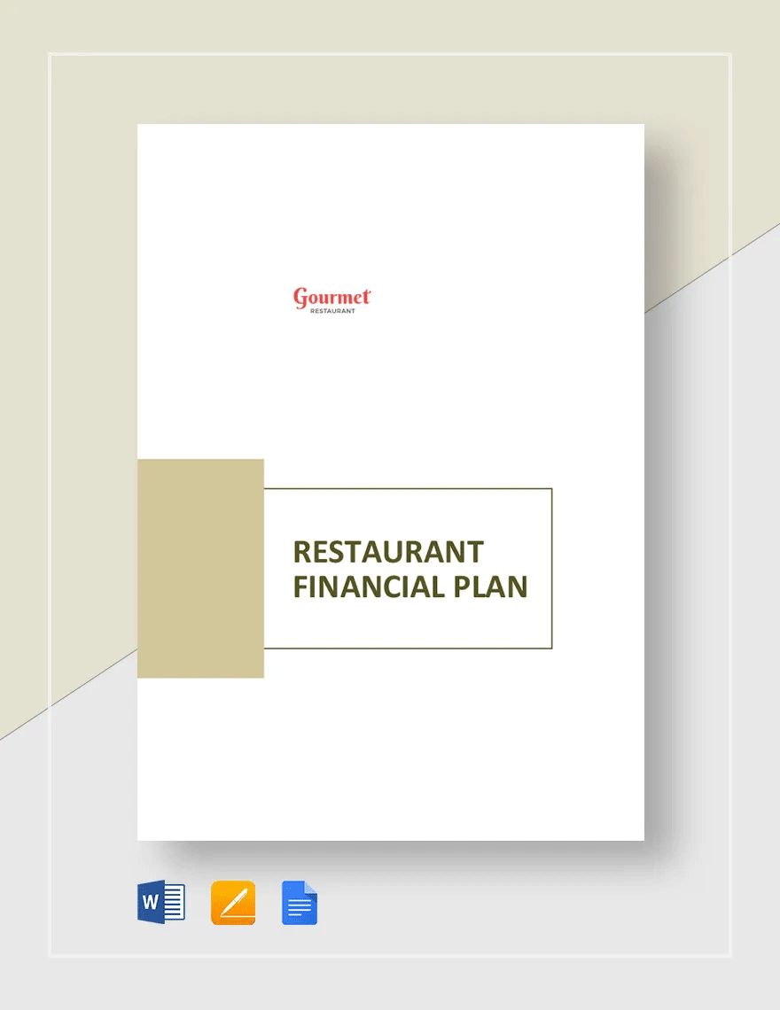 Restaurant Financial Plan Template