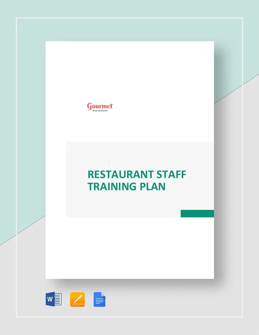 Restaurant Staff Training Plan Template
