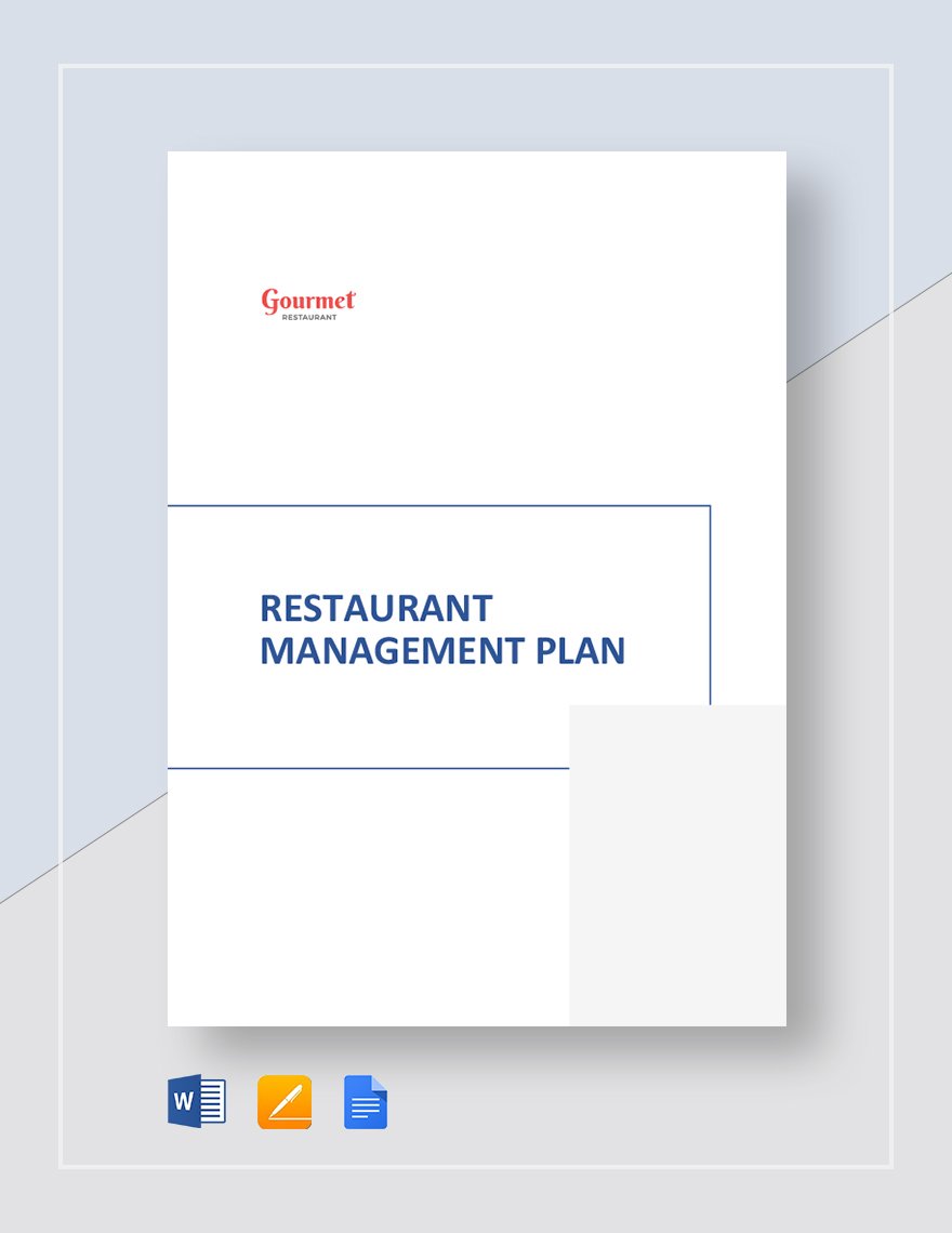 Restaurant Management Plan Template