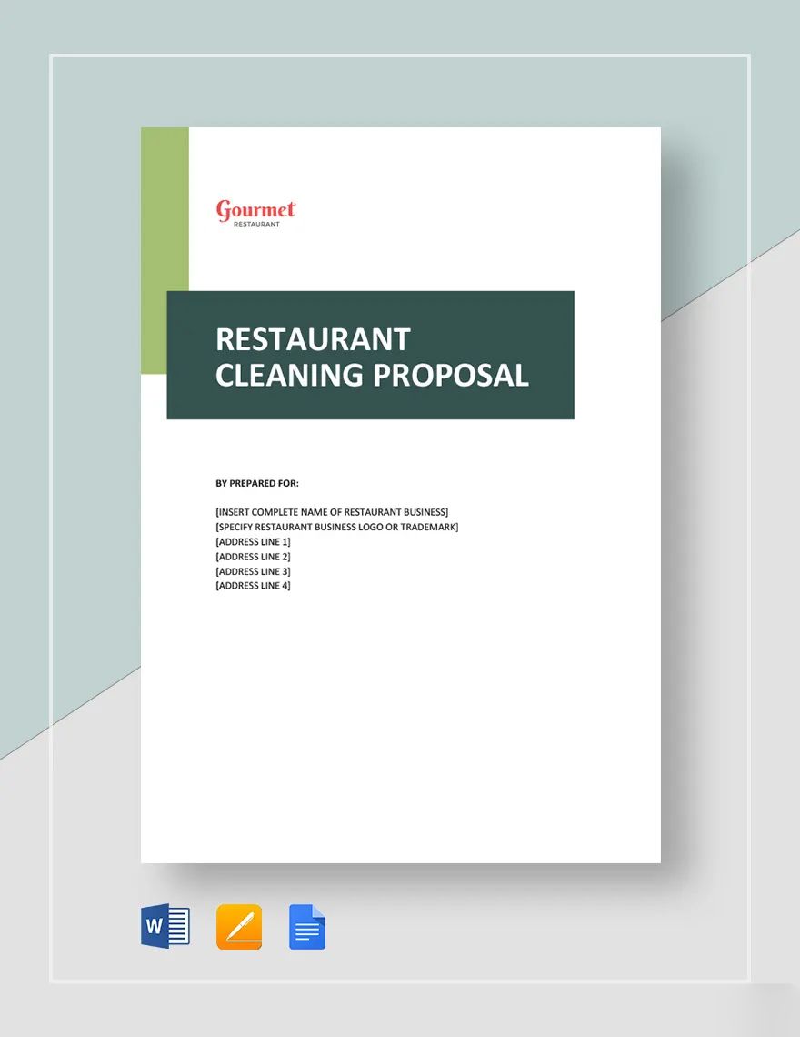Restaurant Cleaning Proposal Template