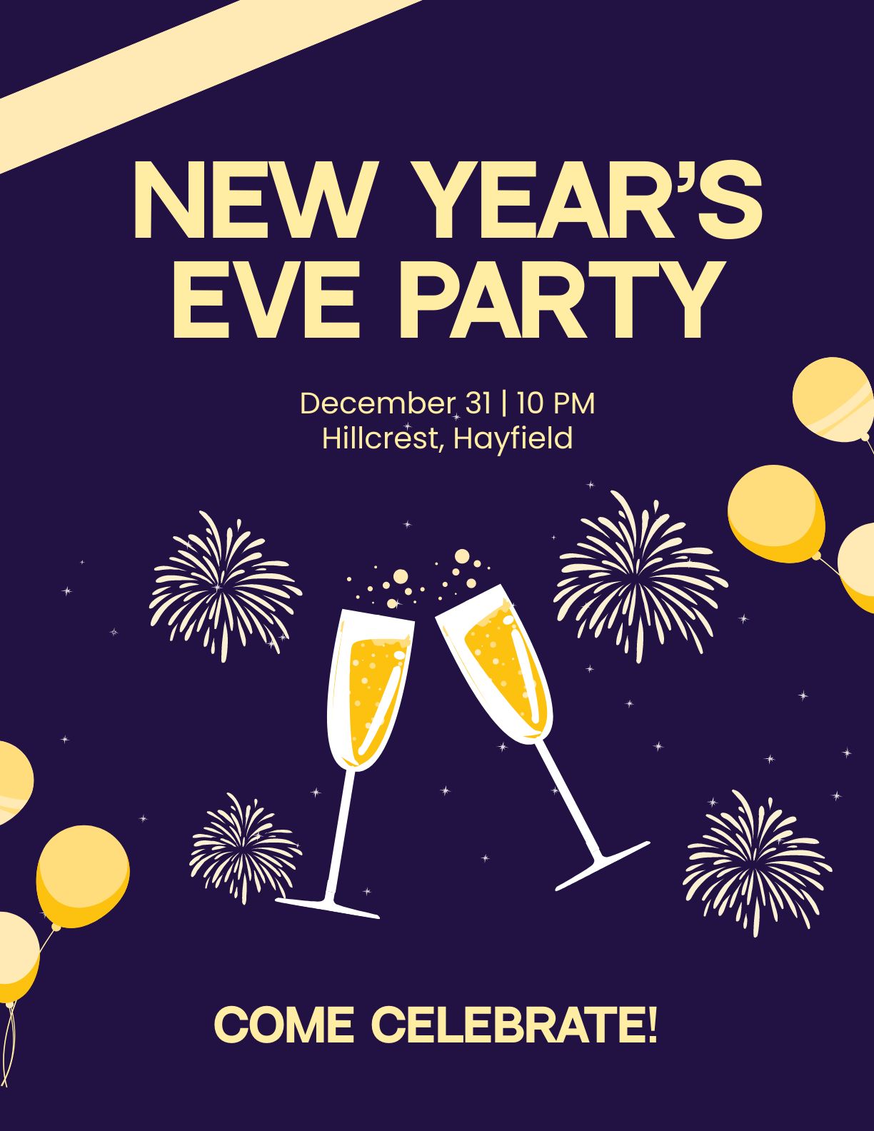 Free Happy New Year's Eve Flyer Download in Word, Google Docs