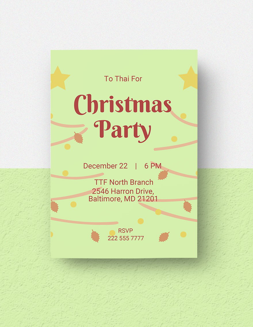 Holiday Christmas Party Invitation Template