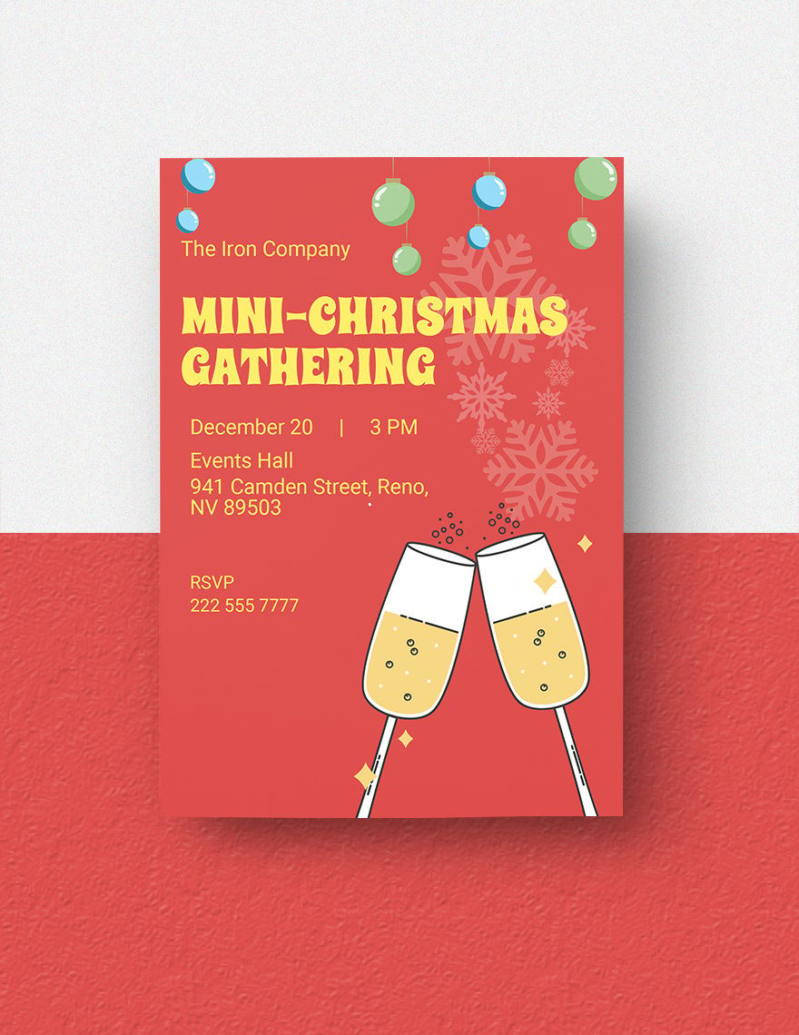Free Christmas Office Party Invitation Template in Word, Google Docs, Illustrator, PSD