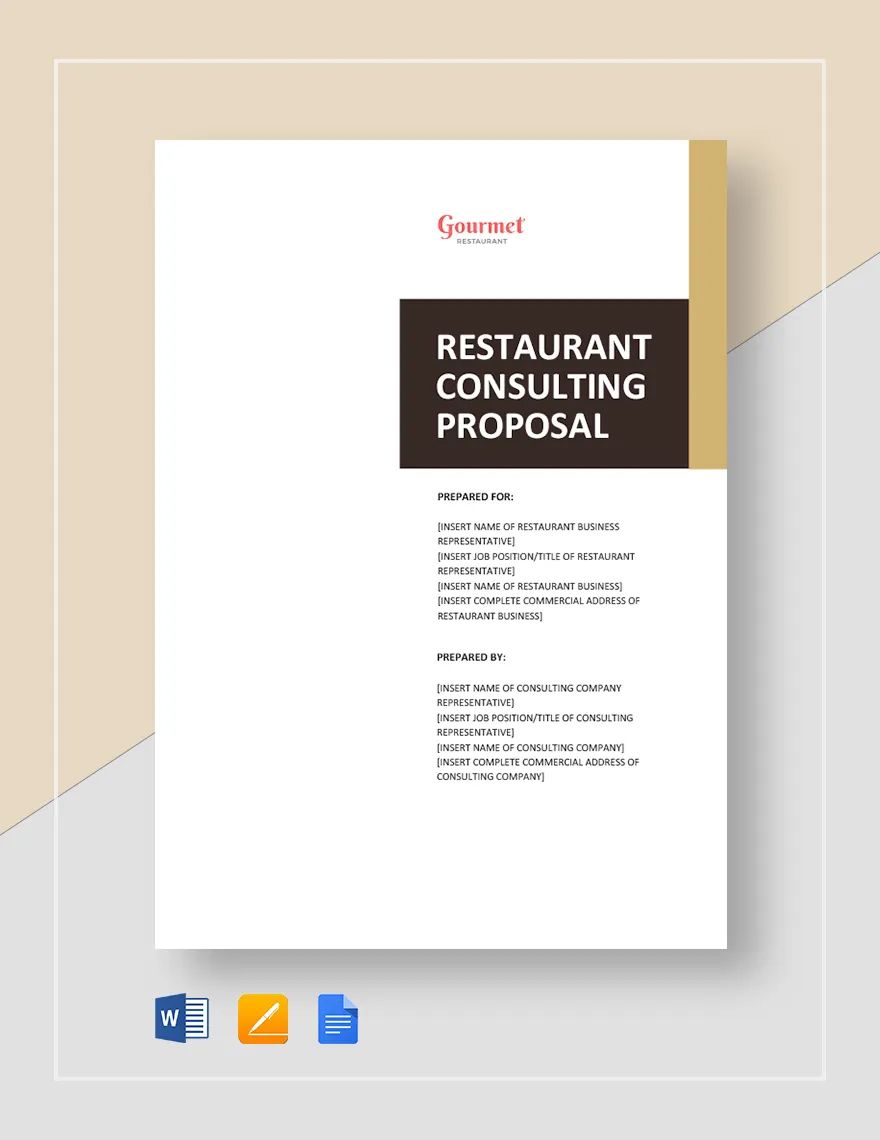 Restaurant Consulting Proposal Template