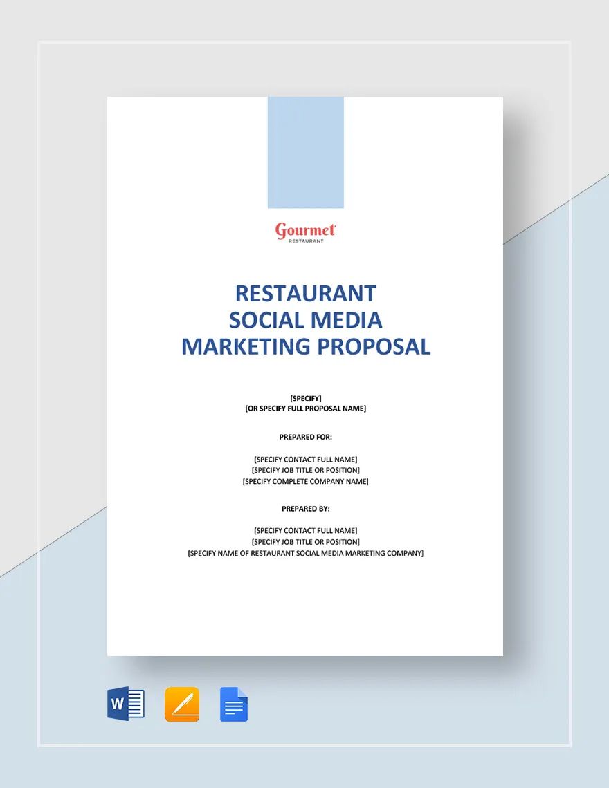 Restaurant Social Media Marketing Proposal Template