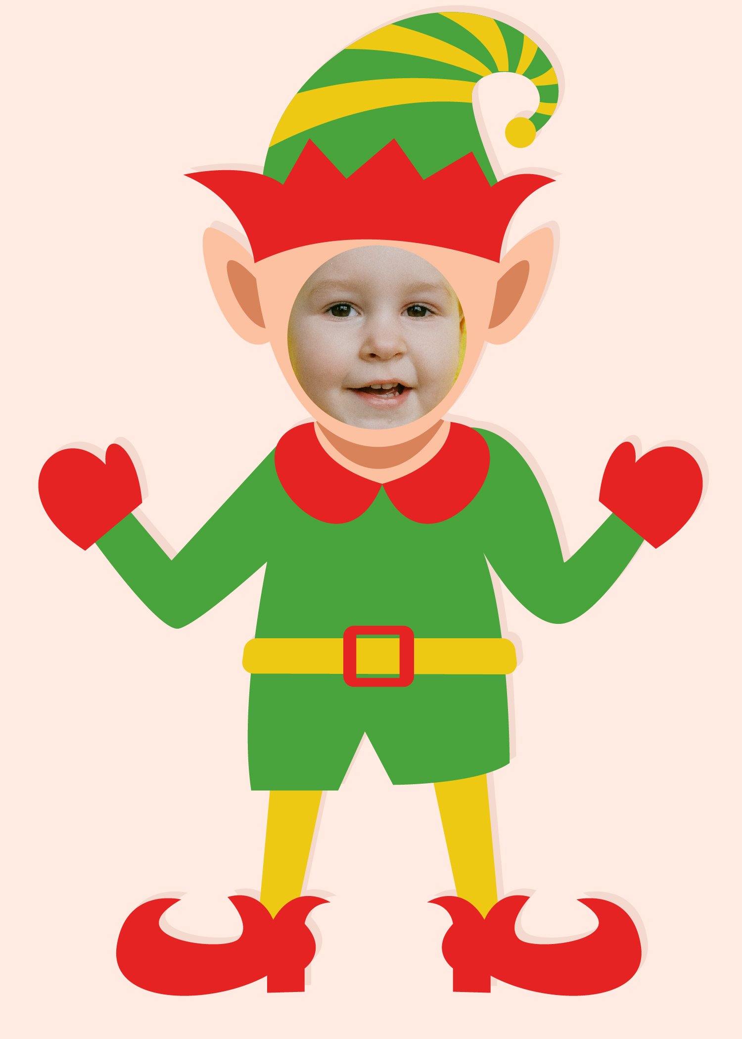 Christmas Elf Template For Photo in JPG PNG PSD SVG Download