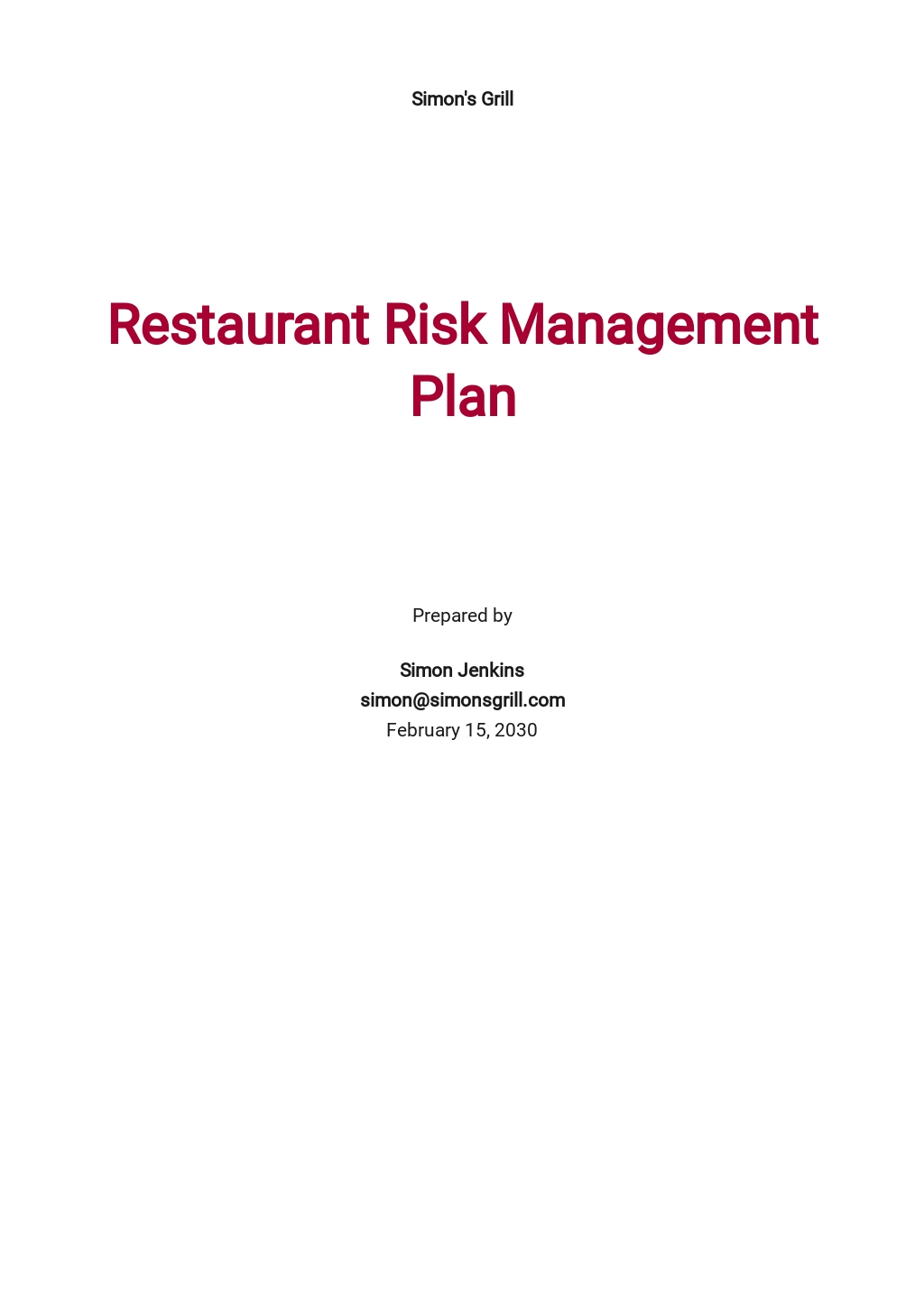 Restaurant Risk Management Plan Template.jpe