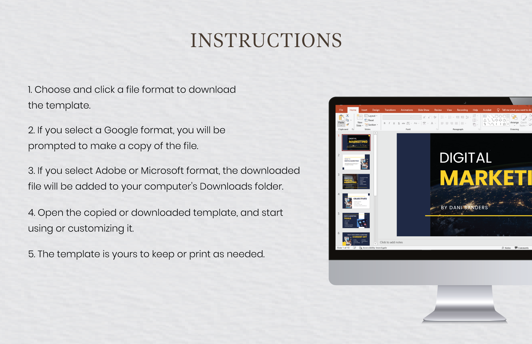 Free Digital Marketing Presentation Template to Edit Online