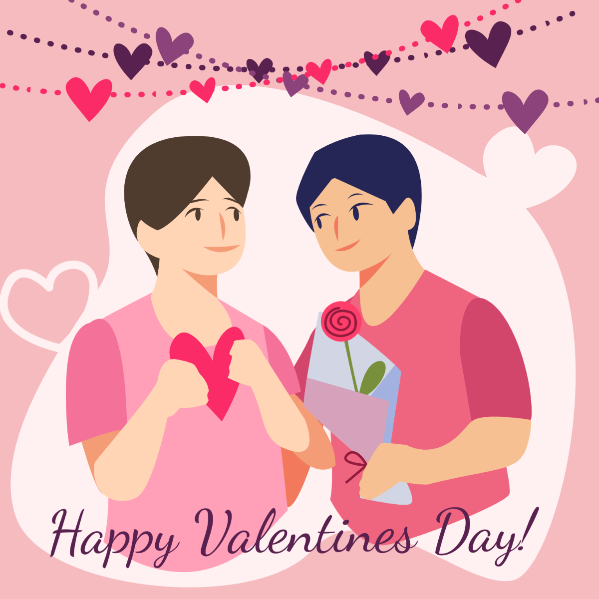 Valentine's Day Cartoon Vector Template