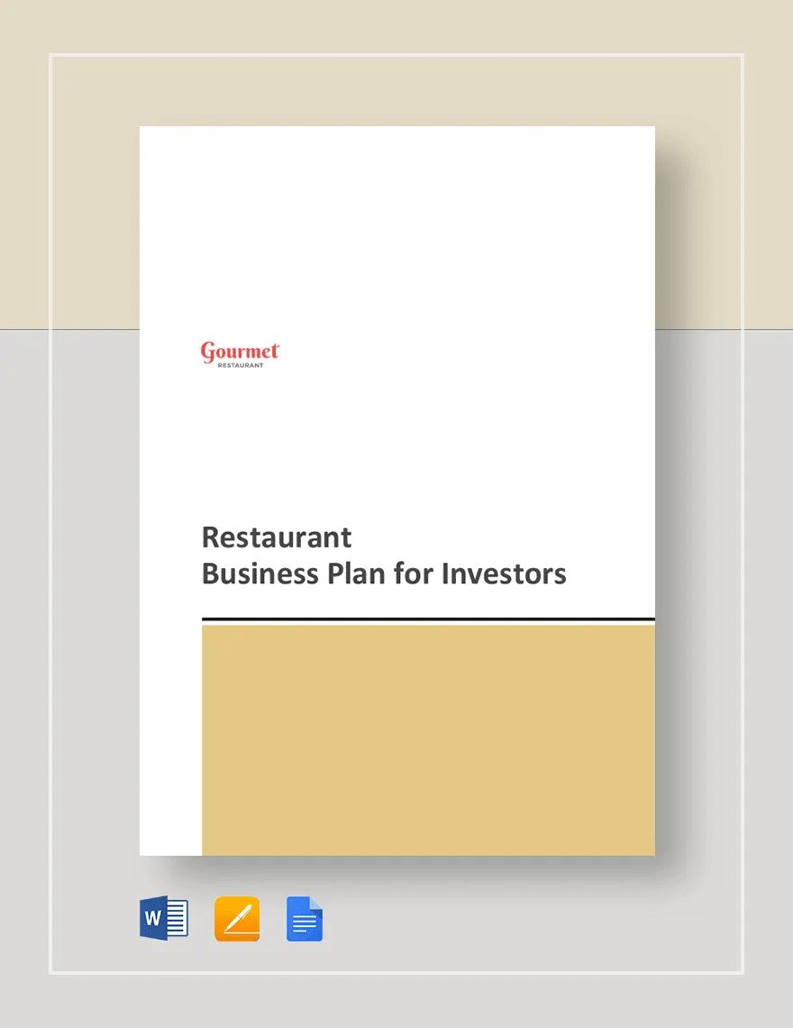 Restaurant Business Plan for Investors Template