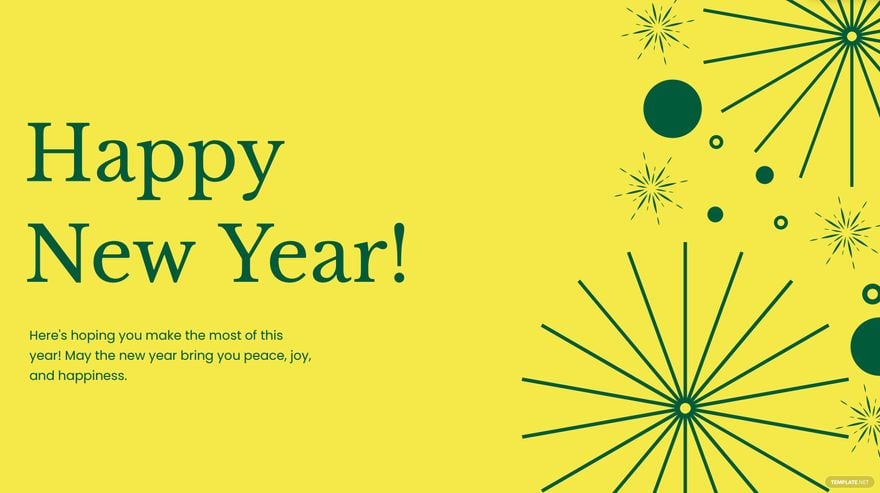 New Year's Day Yellow Background - EPS, Illustrator, JPEG, PSD, PNG, PDF,  SVG 