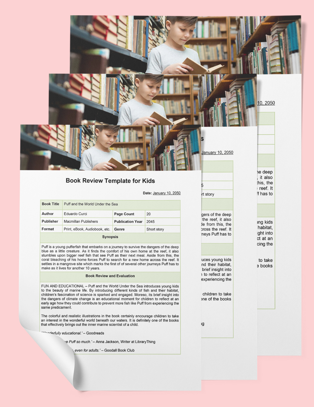 Book Review Template For Kids
