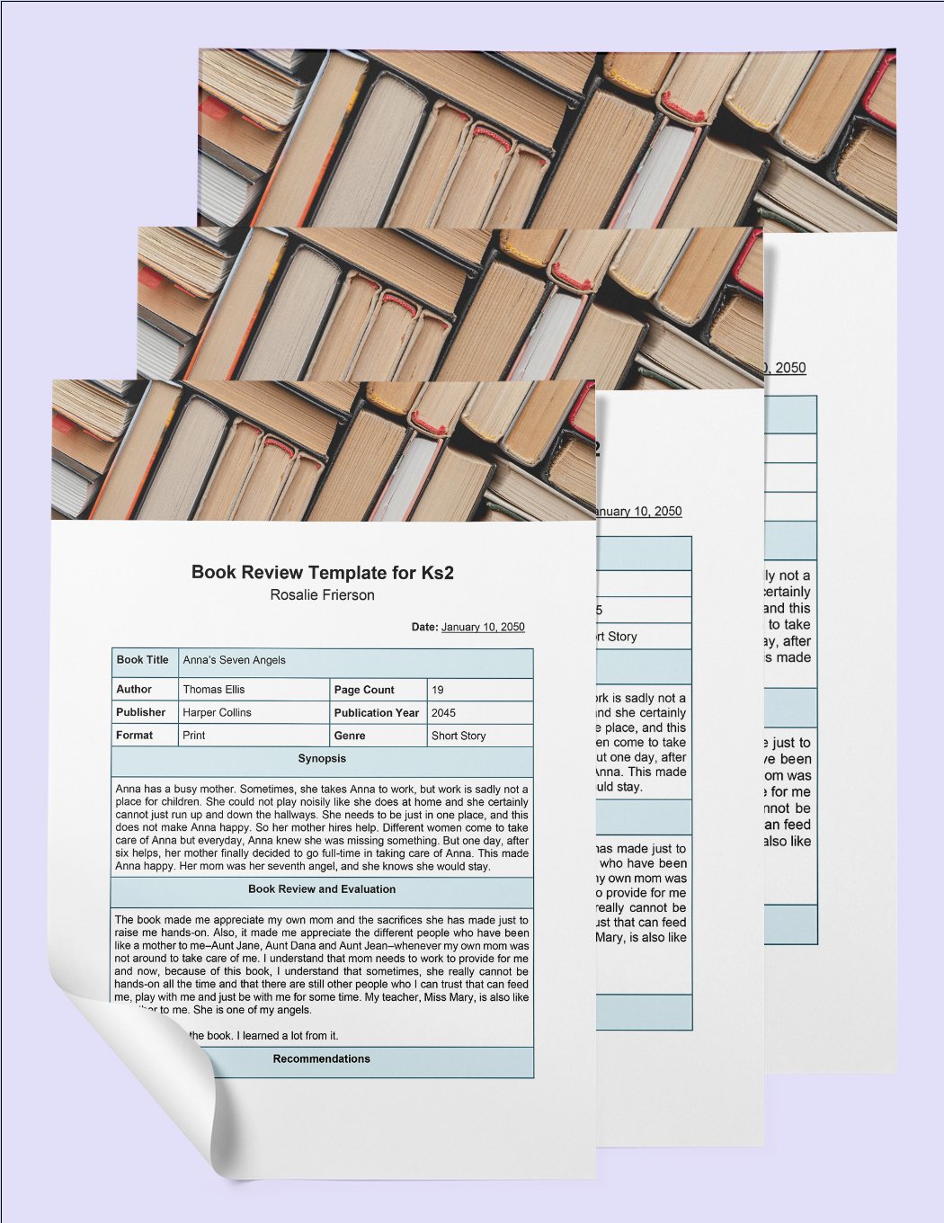 Book Review Template For Ks2