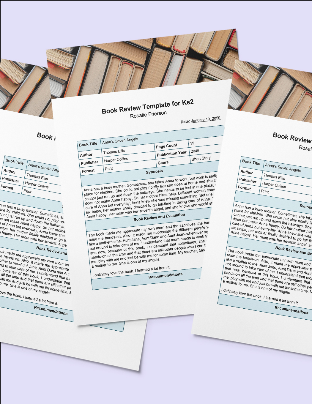 Book Review Template For Ks2