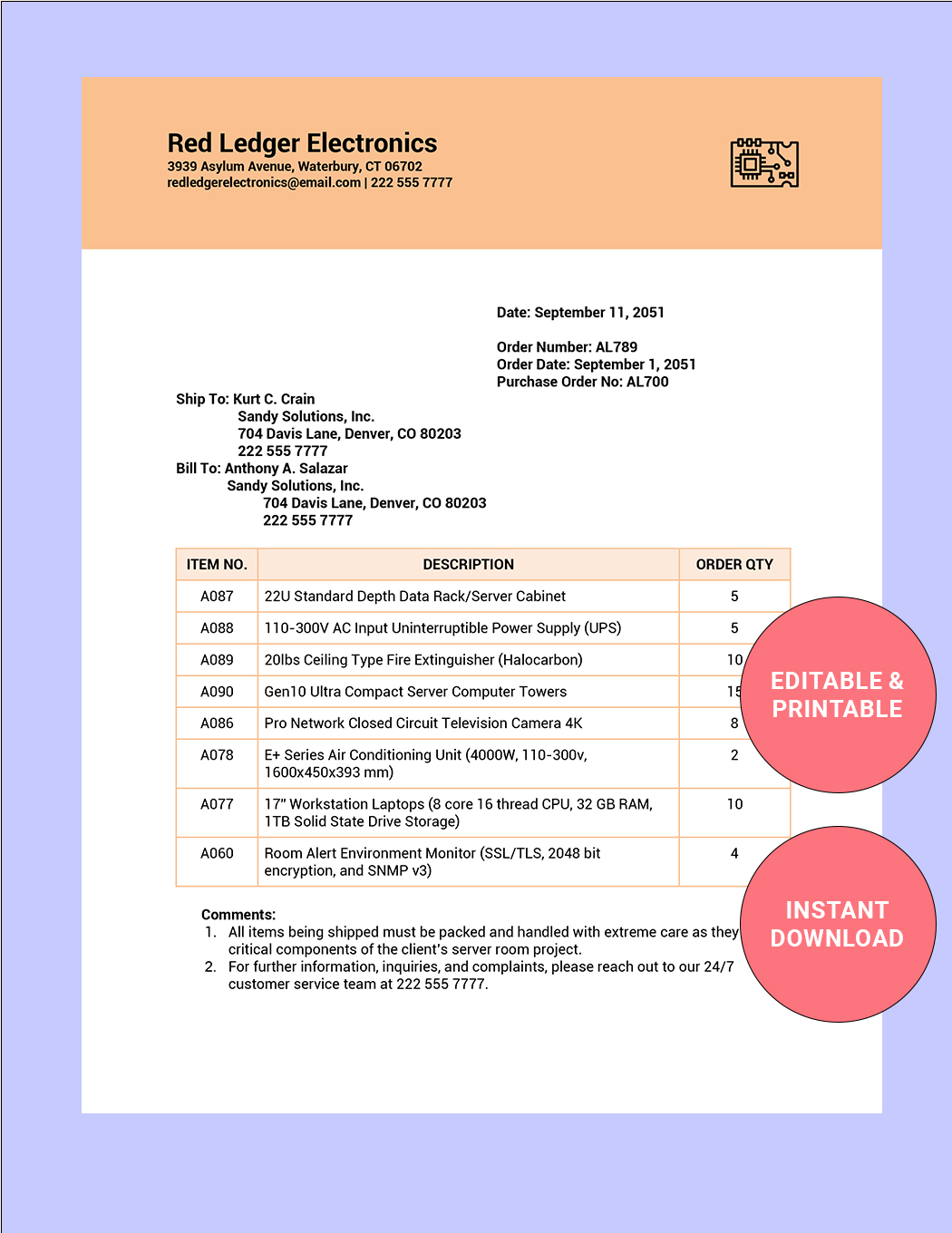 Simple Packing Slip Template in Word, Google Docs, Apple Pages